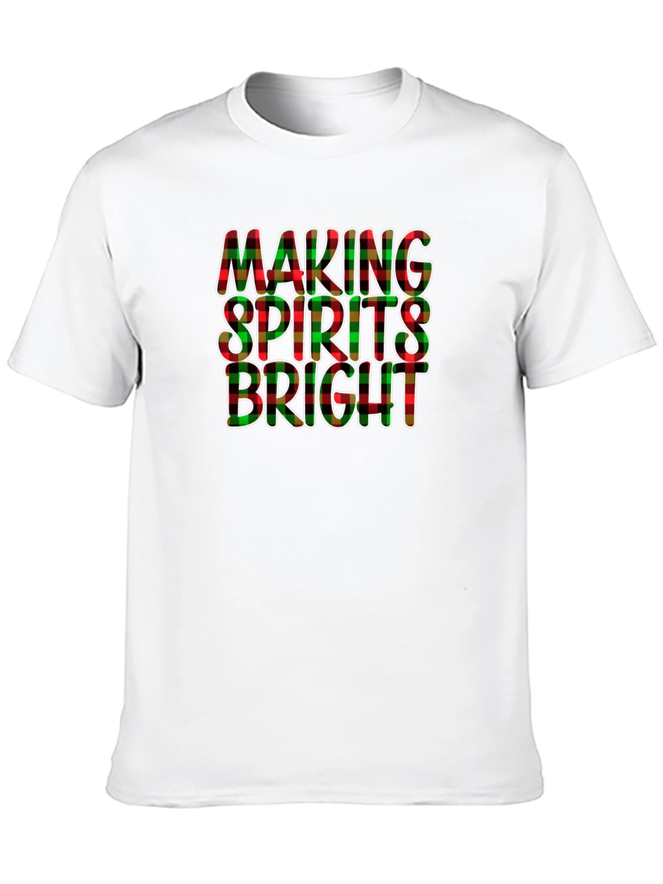 Festive Holiday Plaid Making Spirits Bright T-Shirt