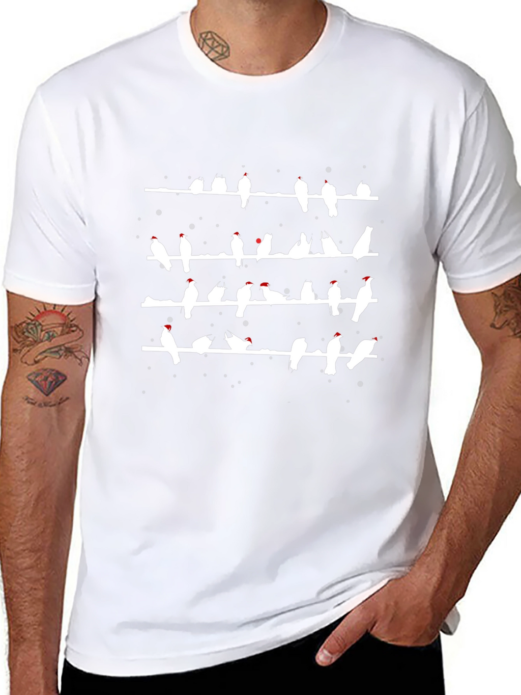 Birds on a Wire T-Shirt - Black