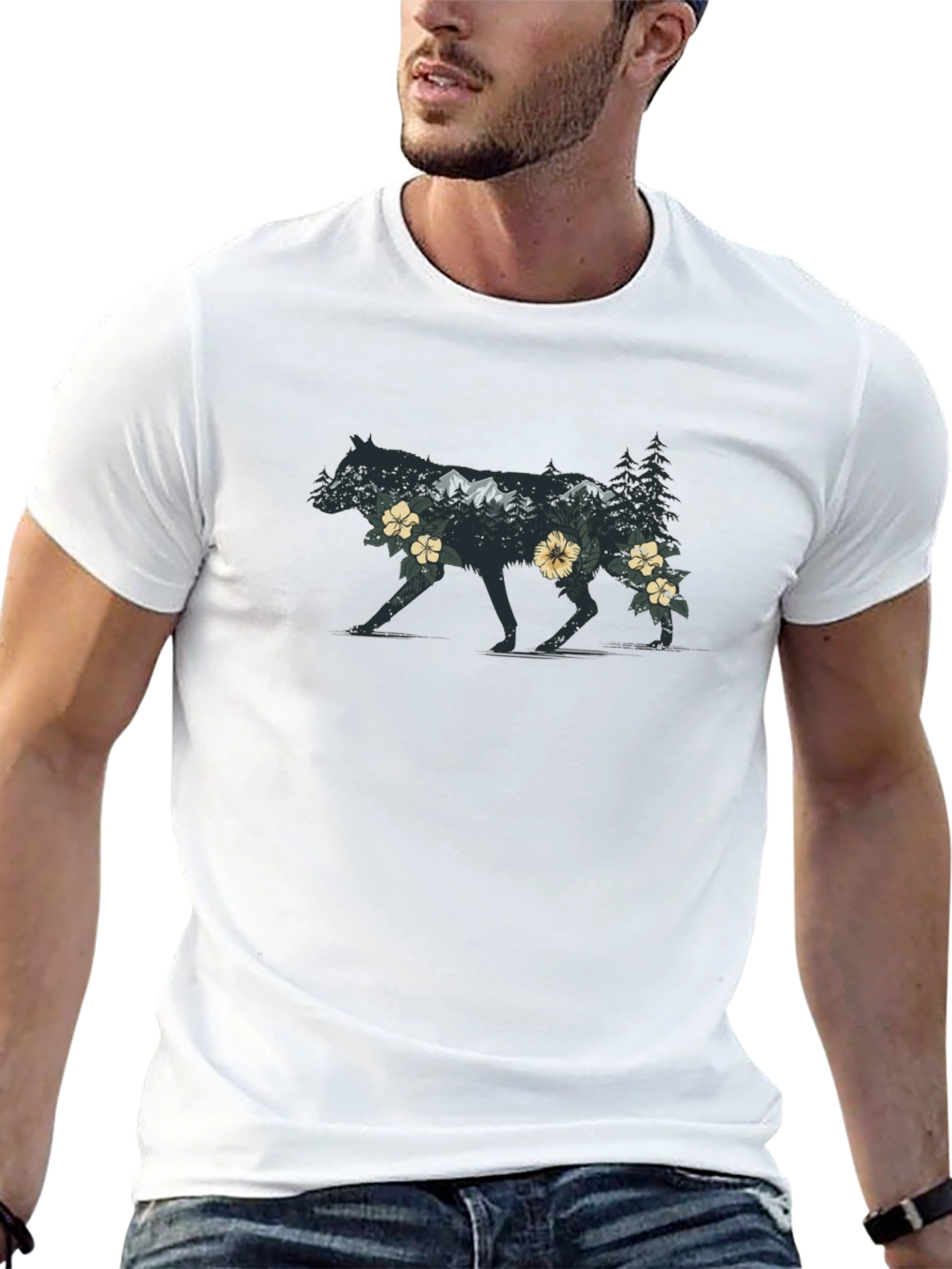 Wolf Wilderness Graphic Tee - Nature Inspired Design