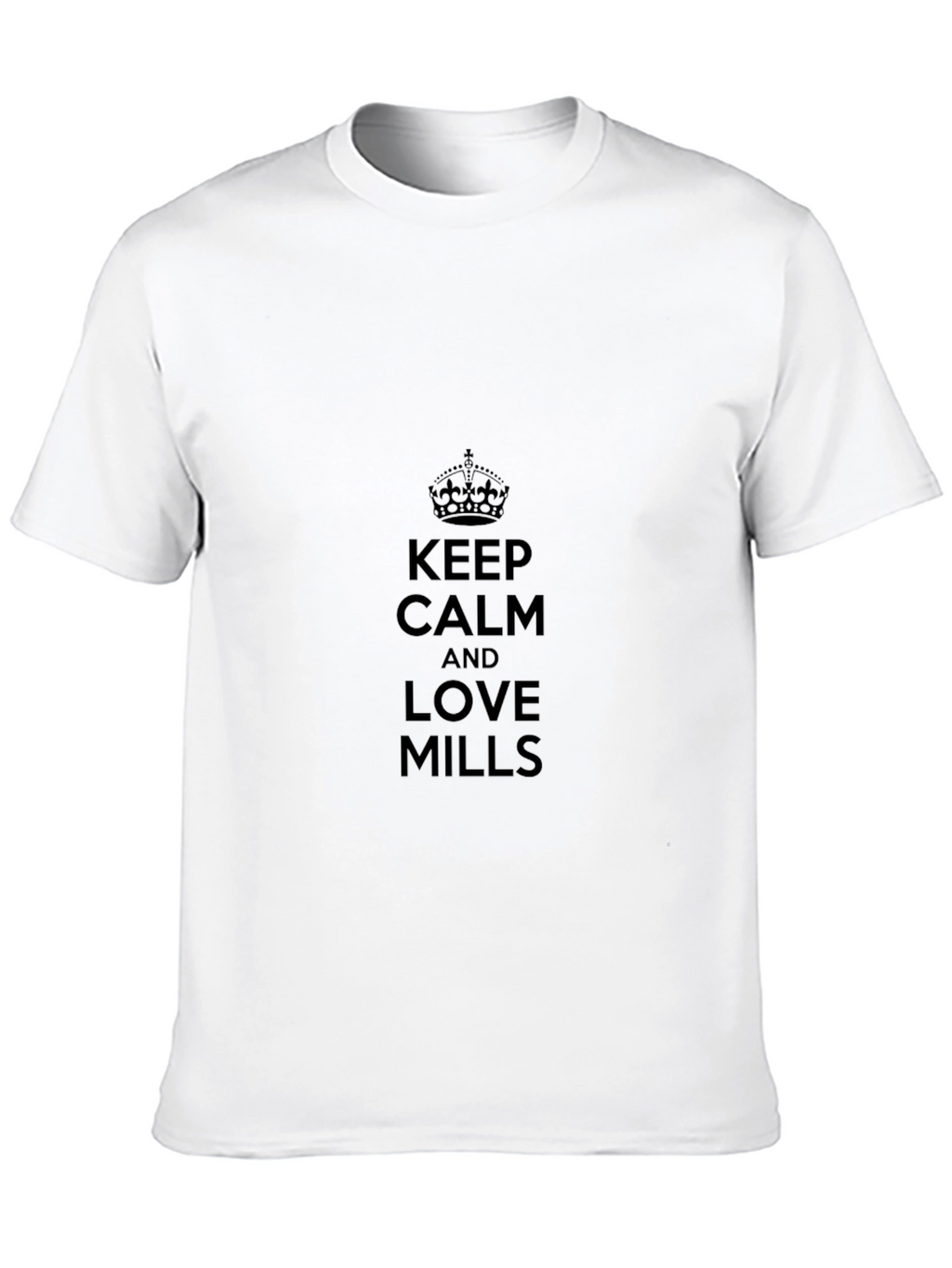 Keep Calm and Love Mills Black T-Shirt
