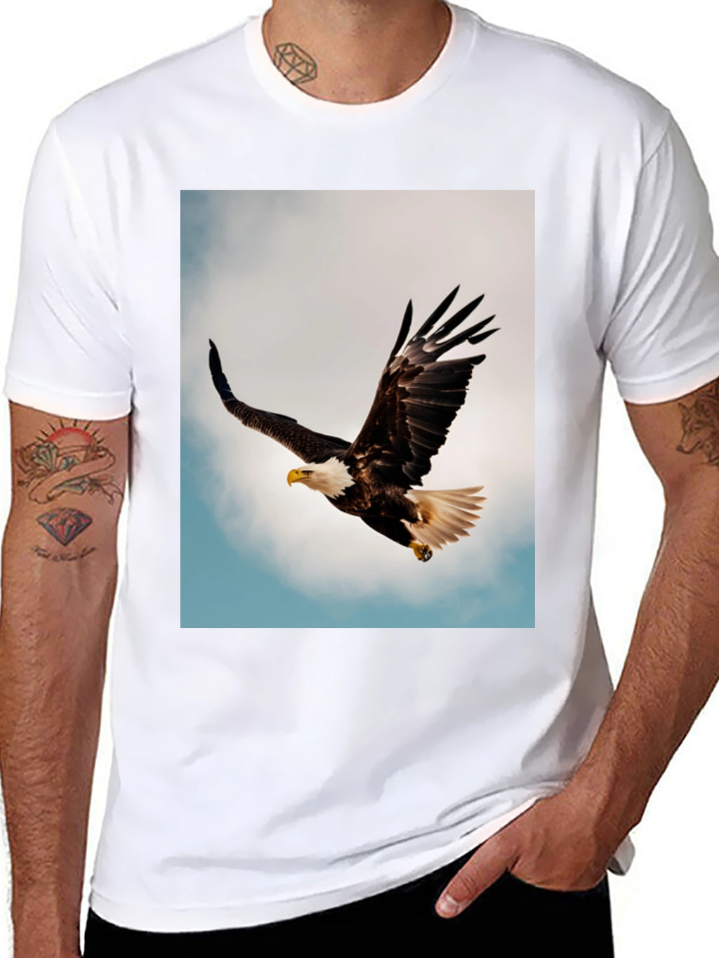Bald Eagle Graphic Black T-Shirt