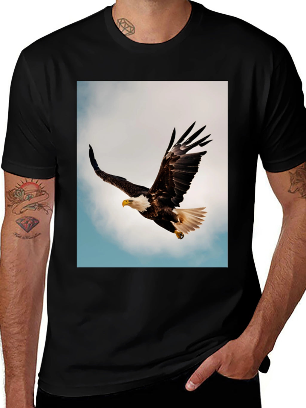 Bald Eagle Graphic Black T-Shirt