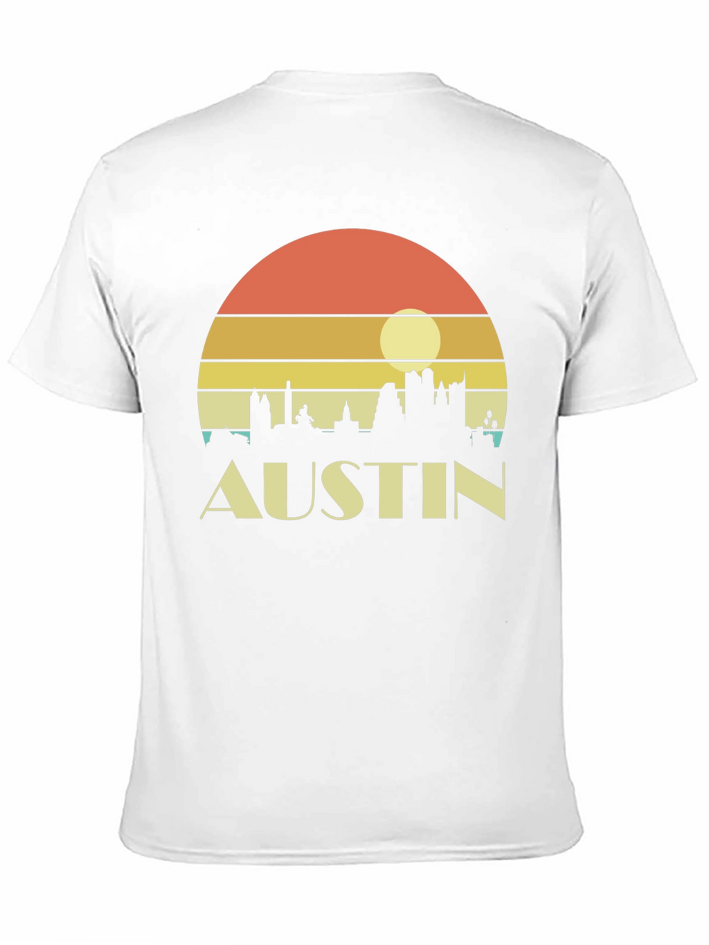 Austin Skyline Retro Sunset Black T-Shirt