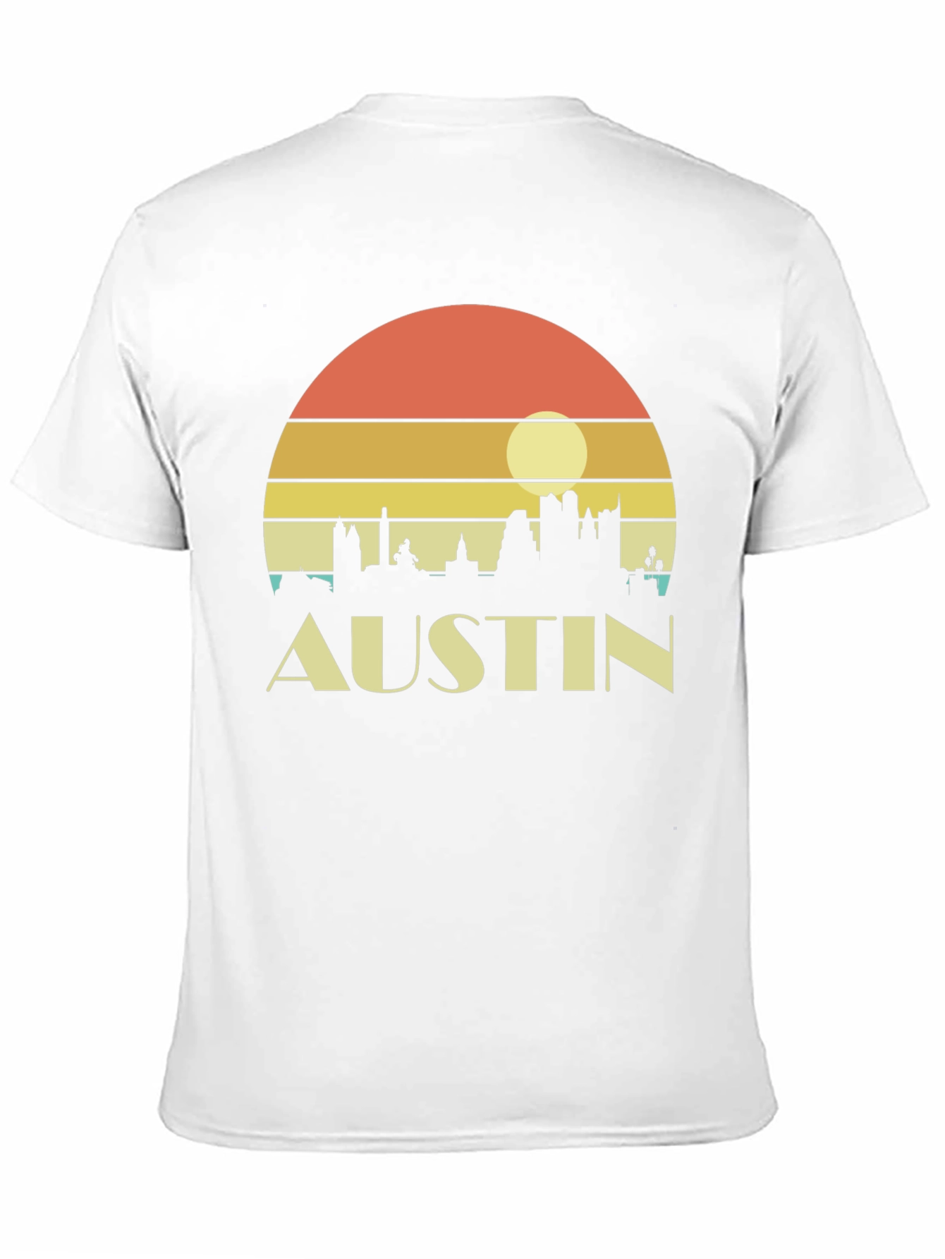 Austin Skyline Retro Sunset Black T-Shirt