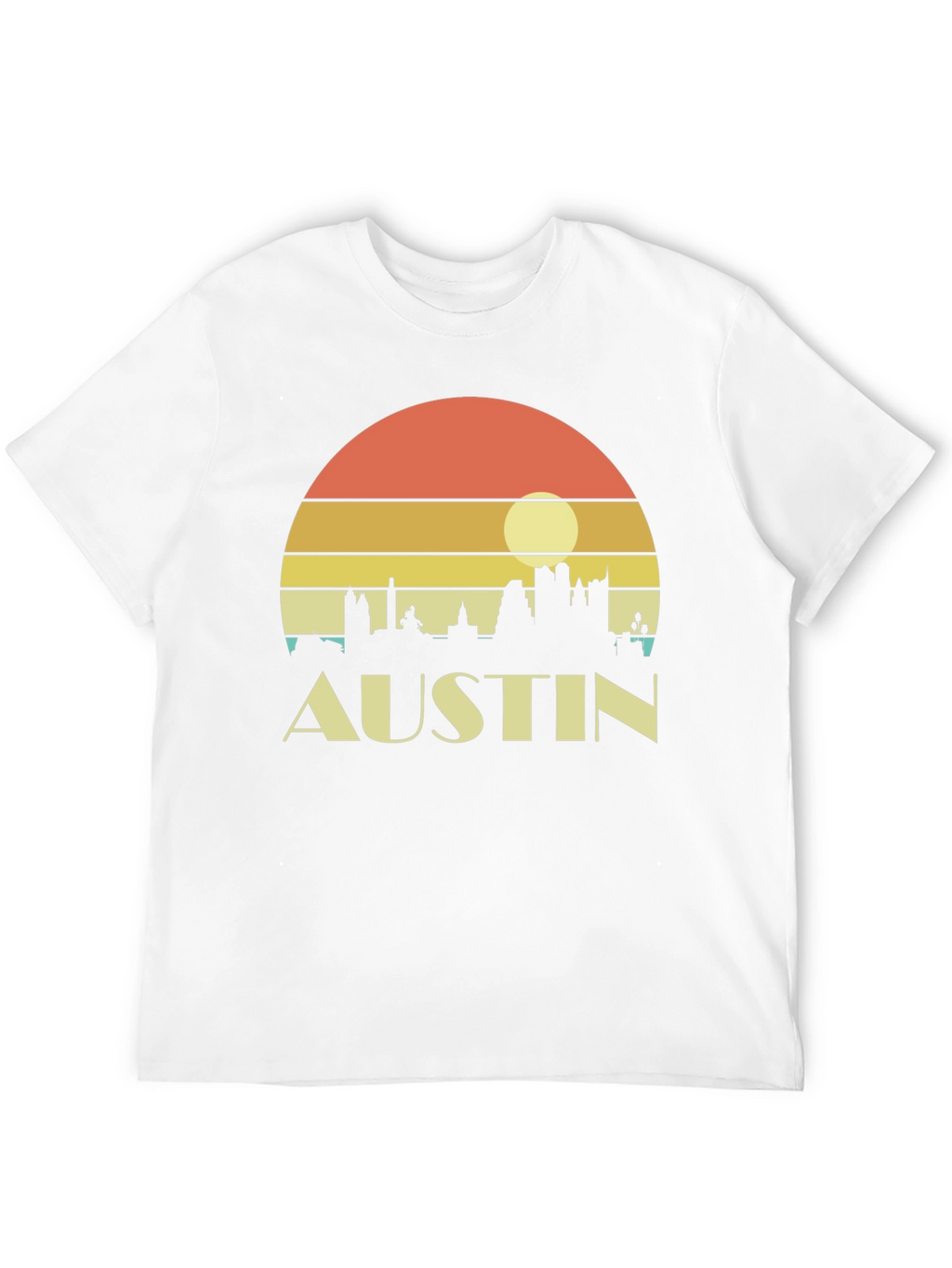 Austin Skyline Retro Sunset Black T-Shirt