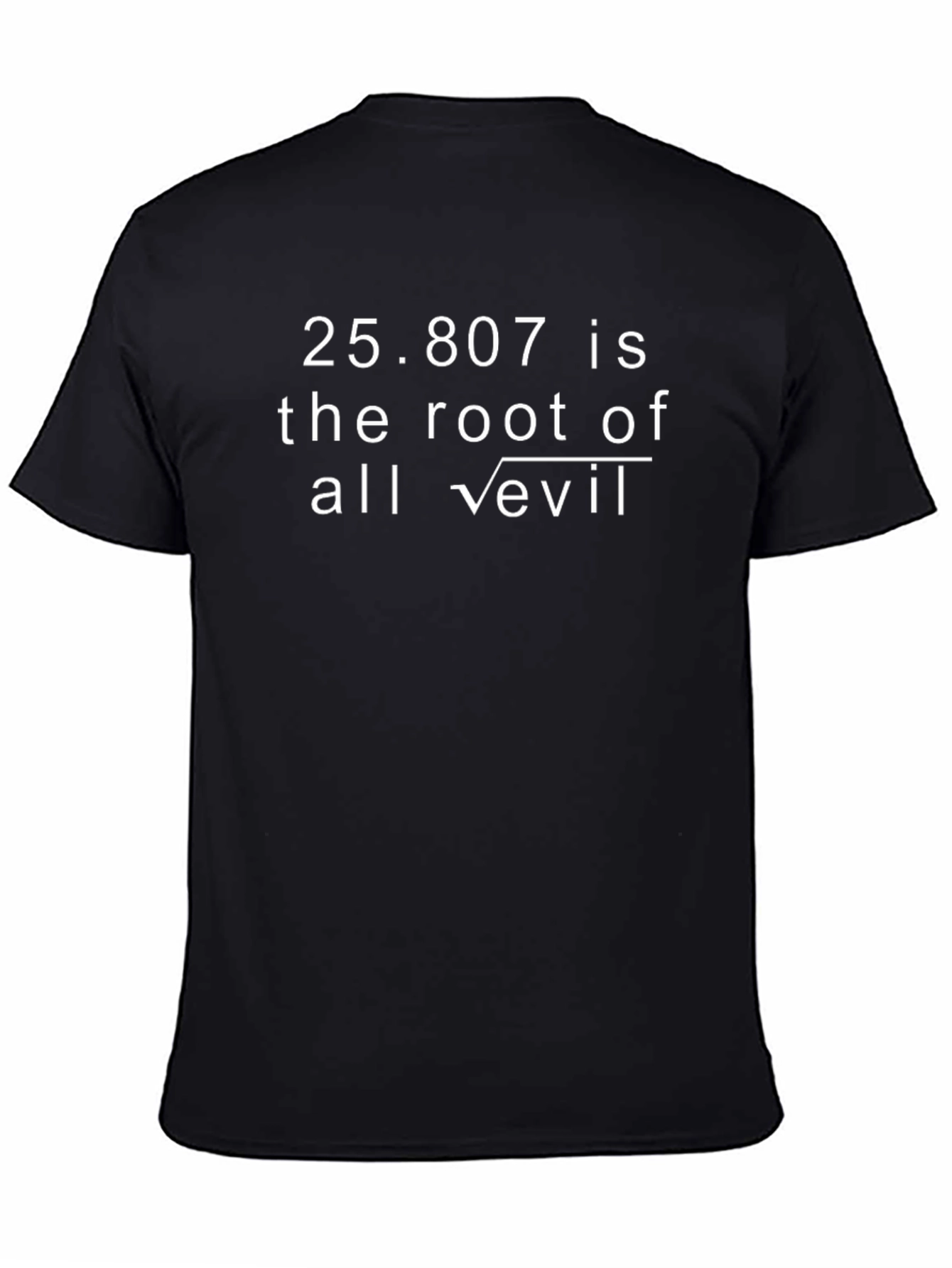 Root of All Evil Math Pun Black T-Shirt