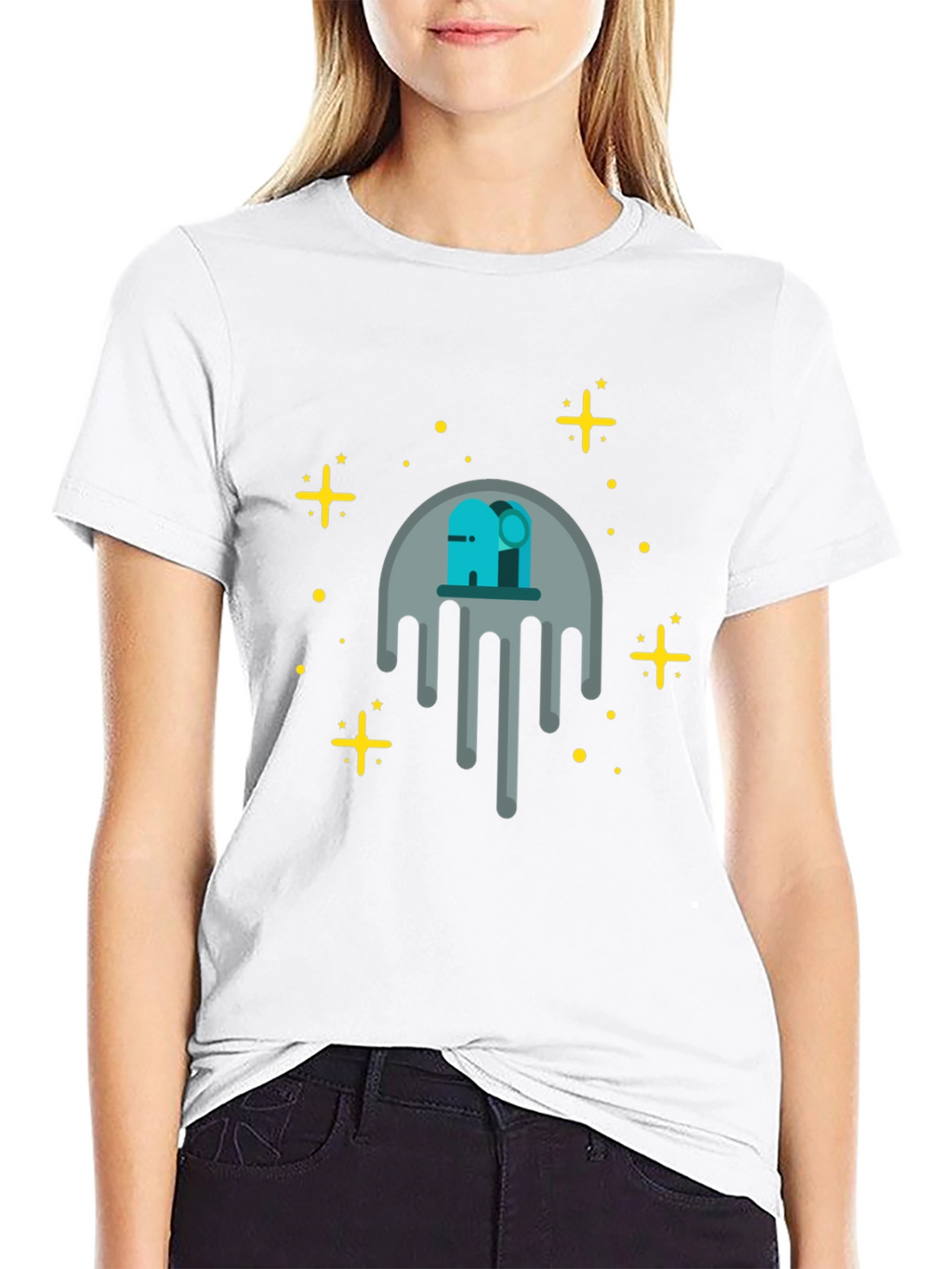 Cosmic Drip Graphic Tee - Black