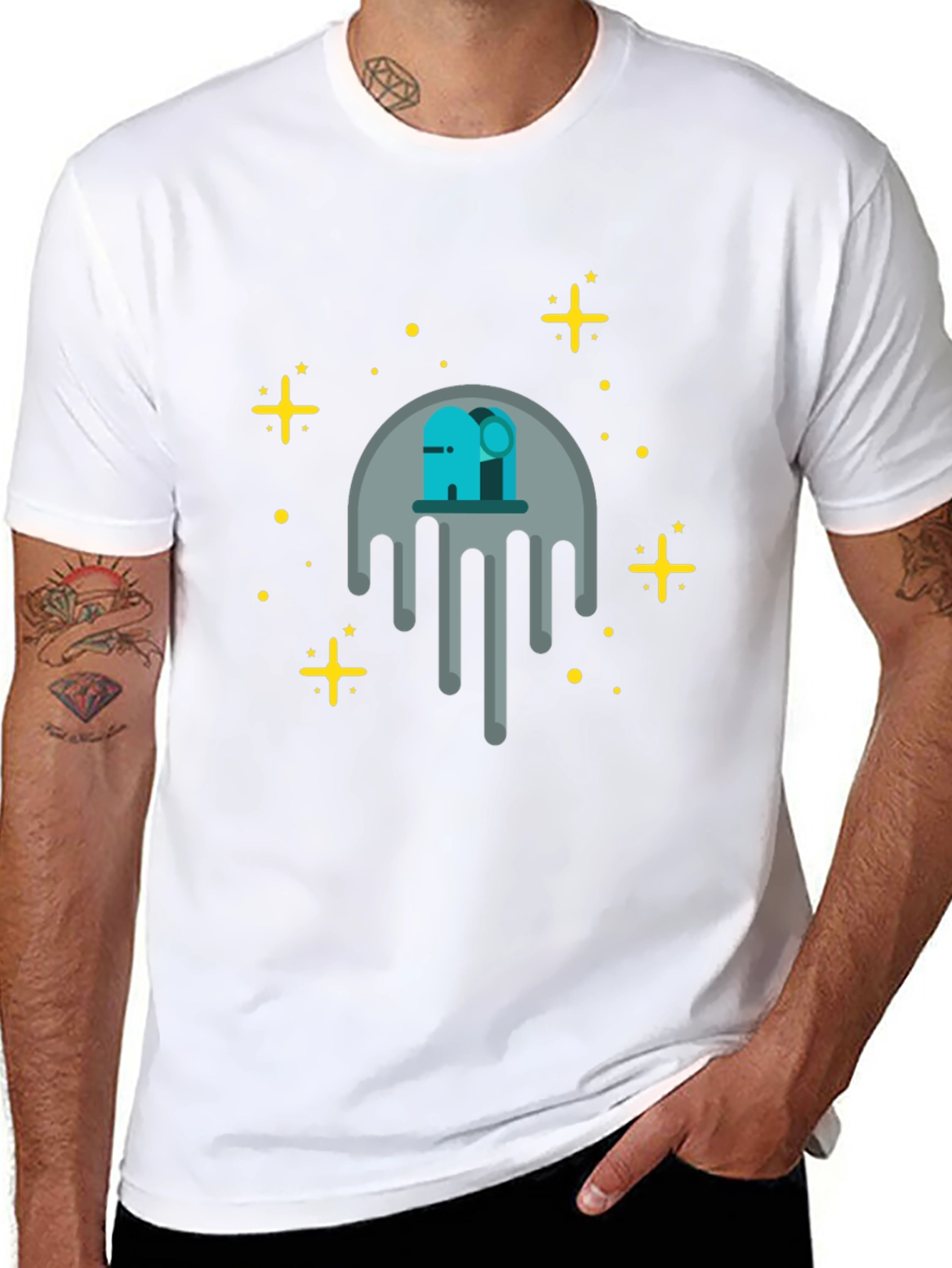 Cosmic Drip Graphic Tee - Black