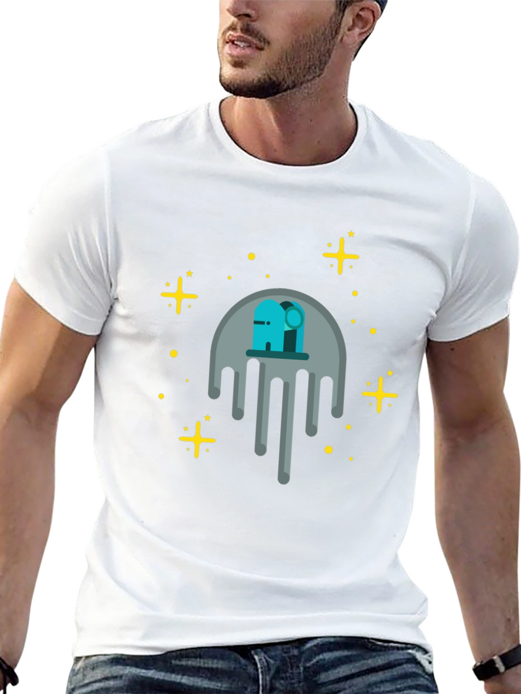 Cosmic Drip Graphic Tee - Black