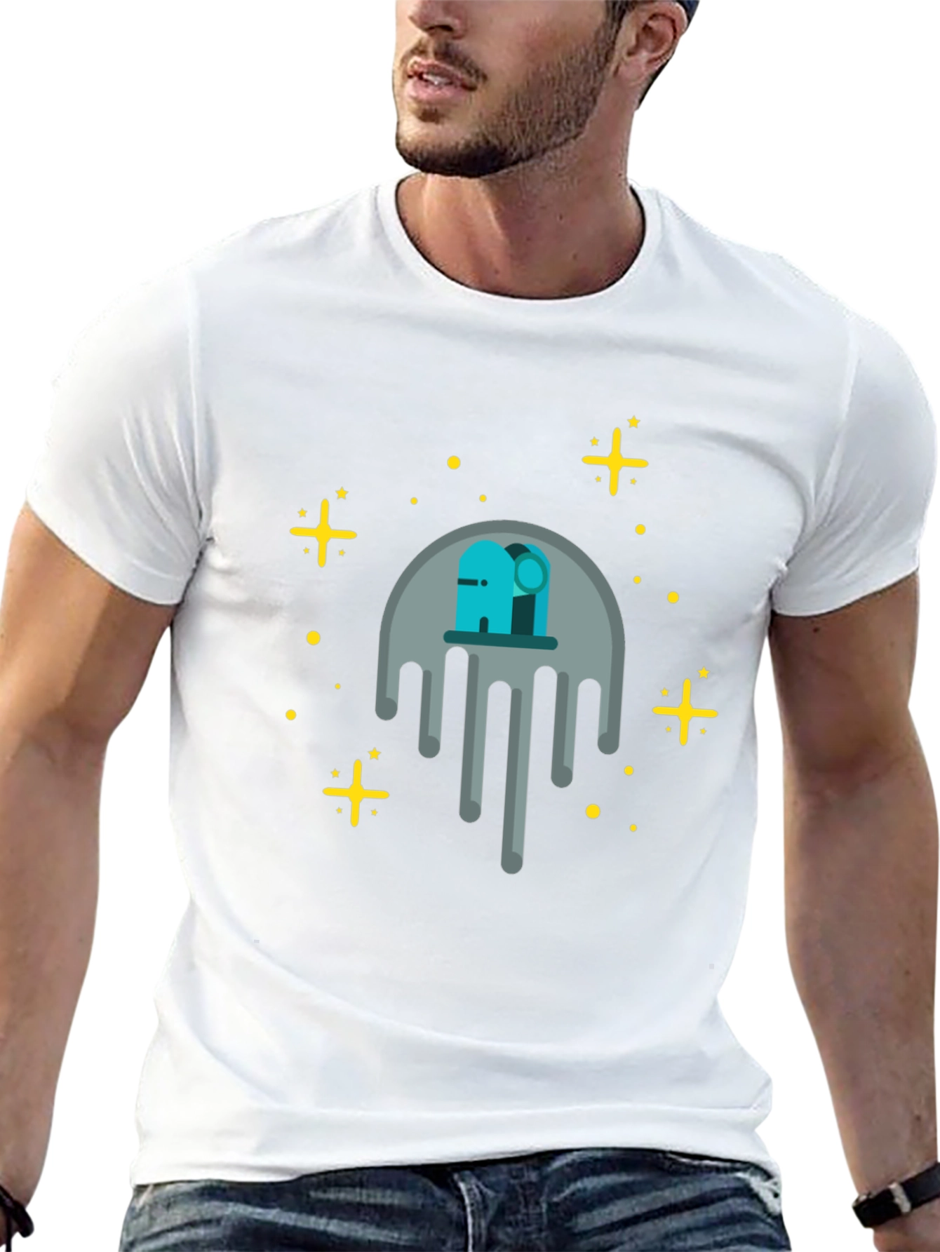 Cosmic Drip Graphic Tee - Black