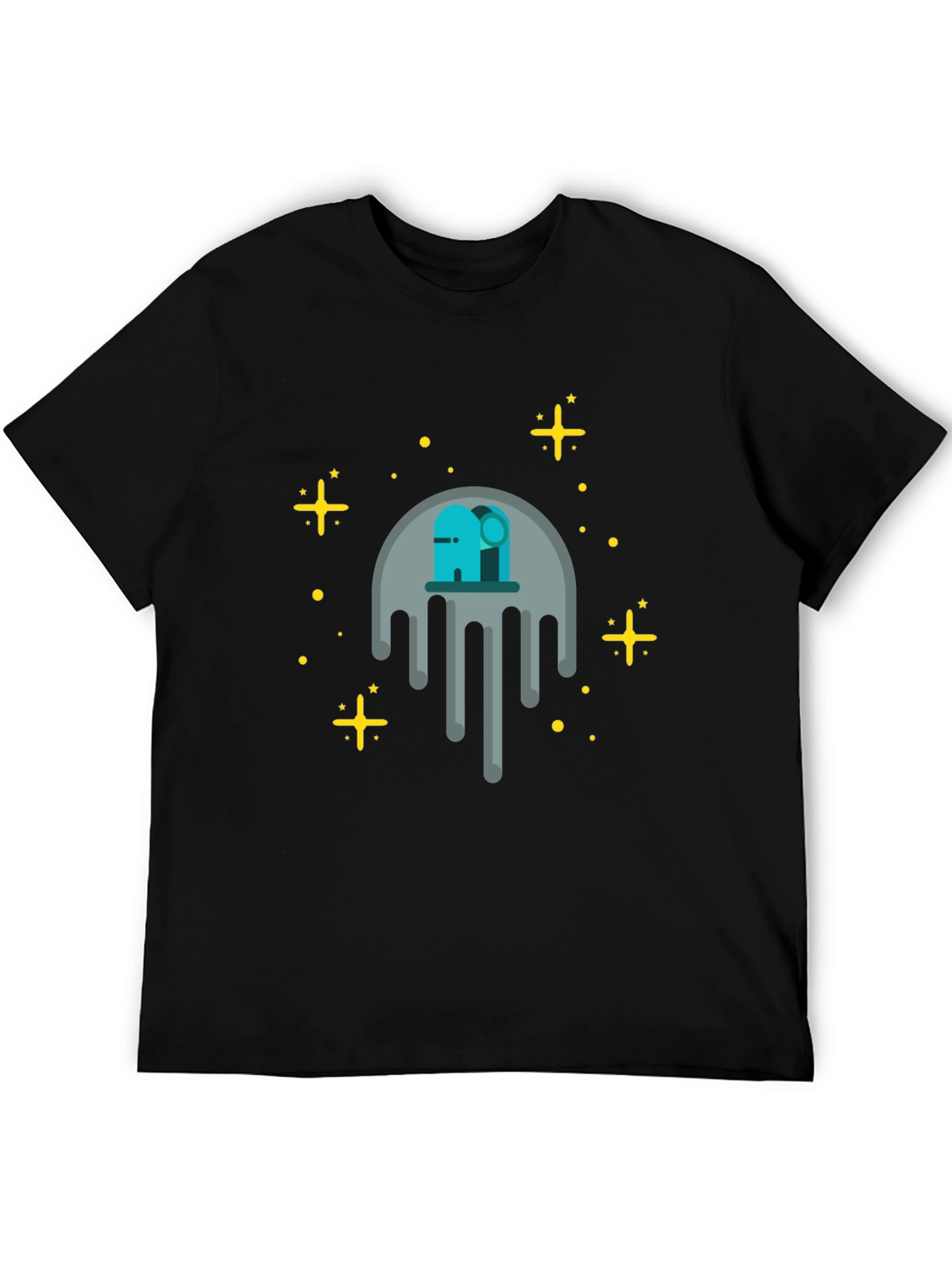 Cosmic Drip Graphic Tee - Black