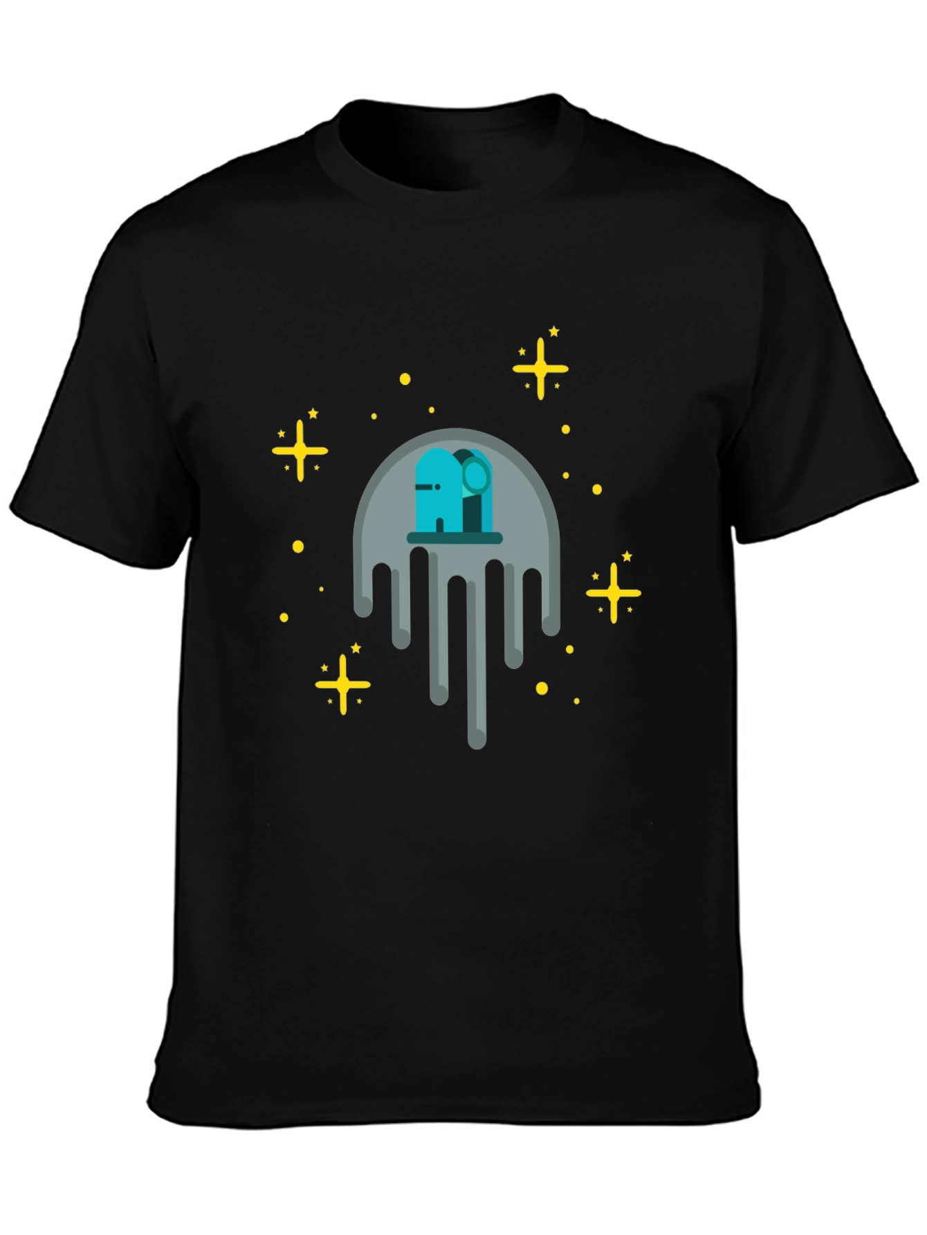 Cosmic Drip Graphic Tee - Black