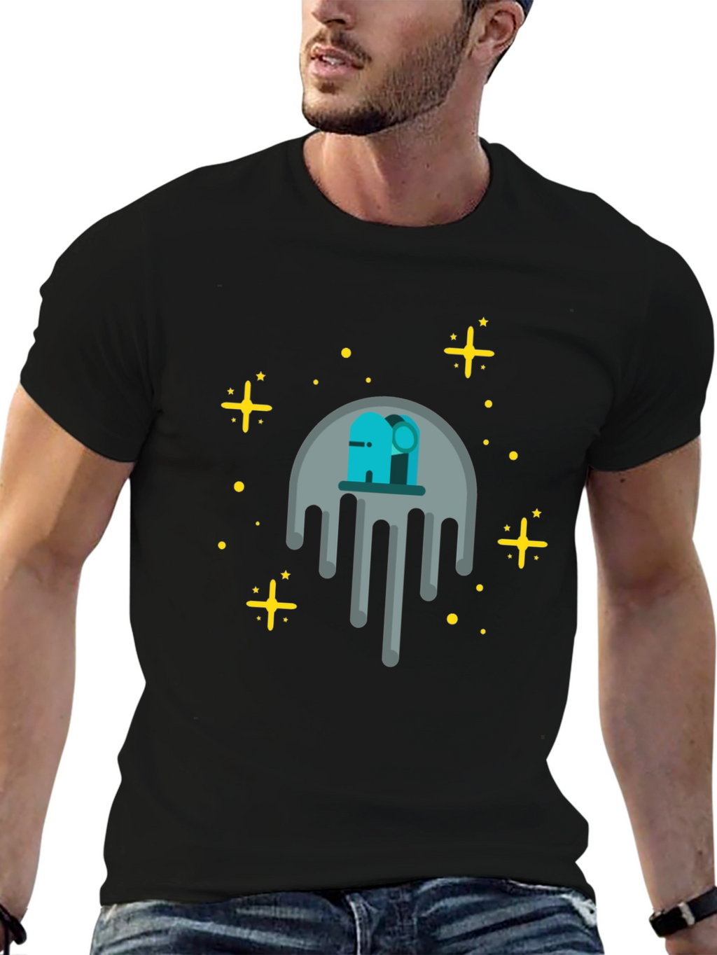 Cosmic Drip Graphic Tee - Black