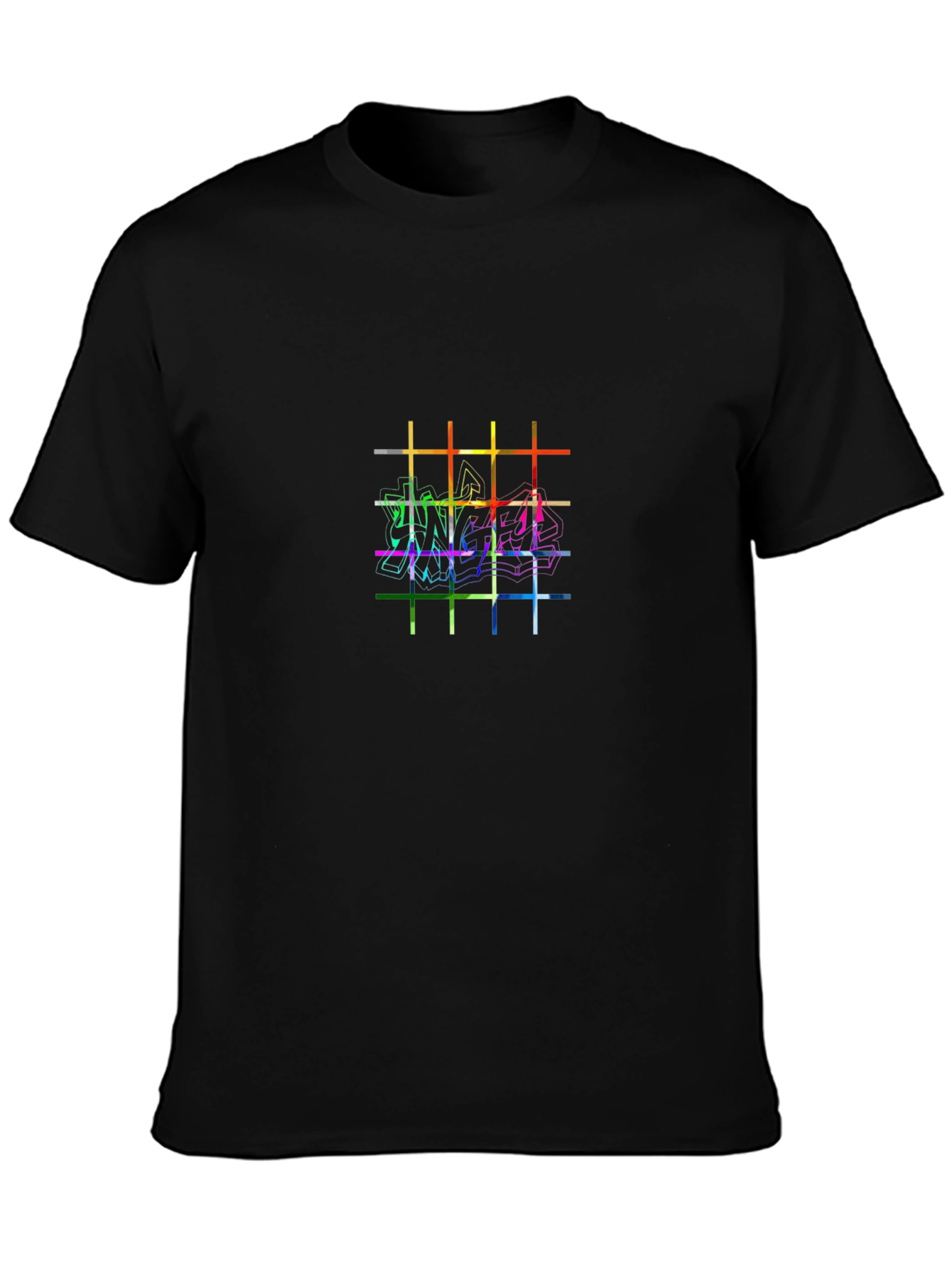 Modern Art Grid Graphic Tee - Black
