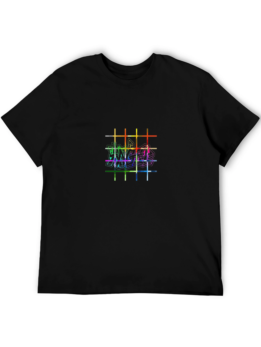 Modern Art Grid Graphic Tee - Black