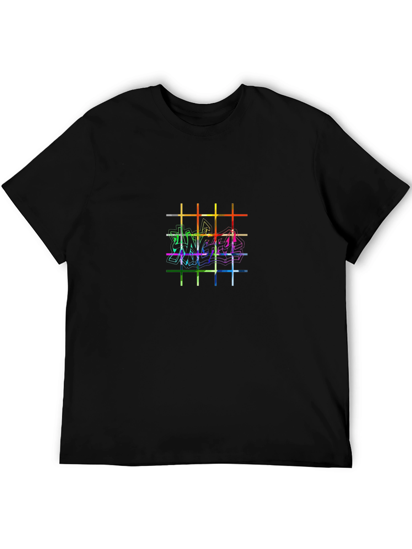 Modern Art Grid Graphic Tee - Black