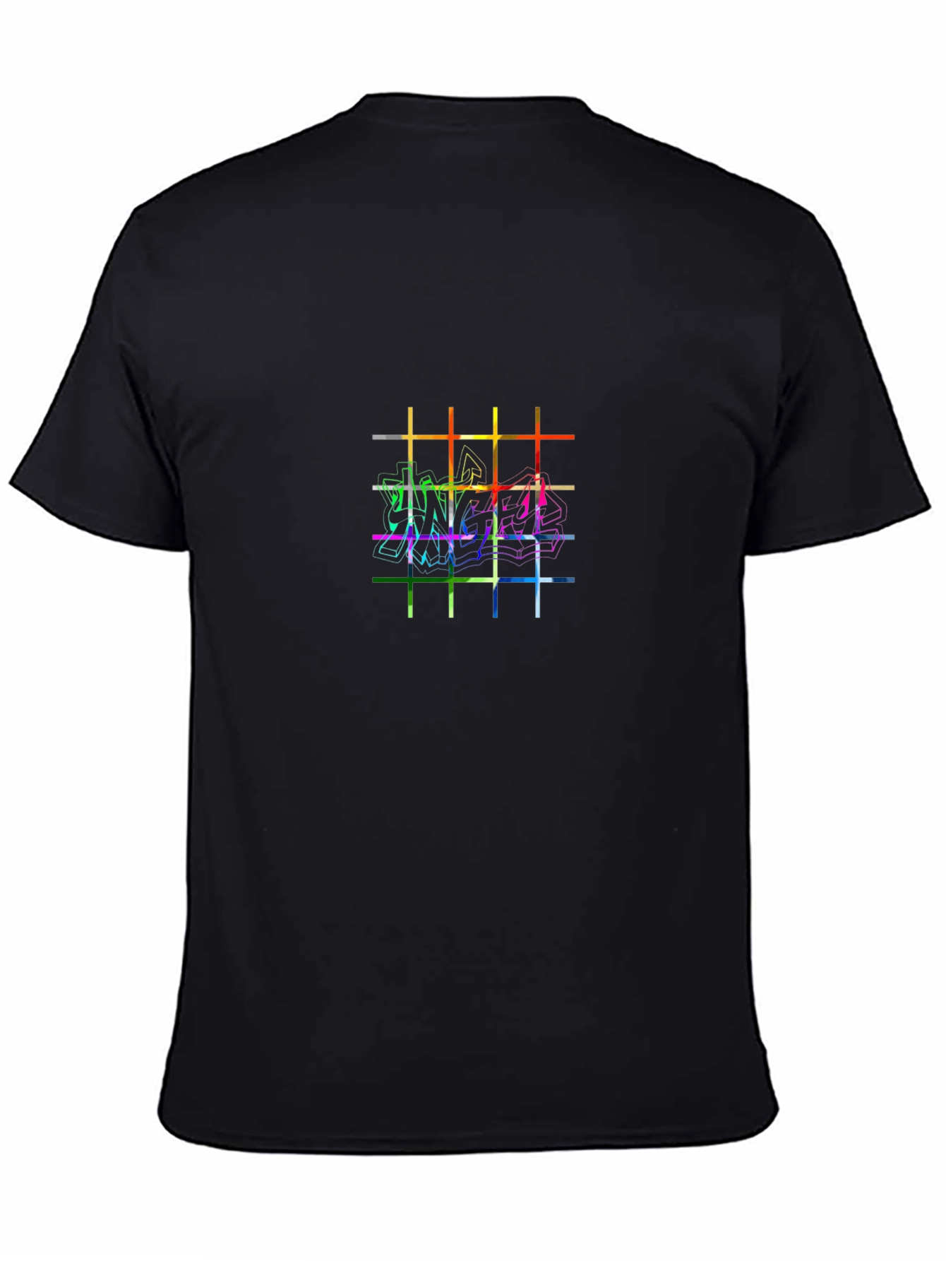 Modern Art Grid Graphic Tee - Black