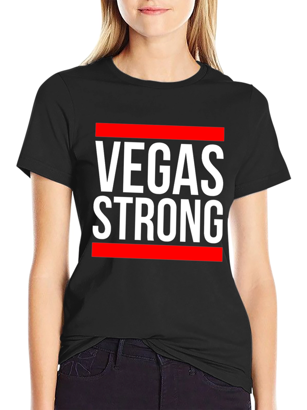 Vegas Strong Graphic Tee - Black Cotton T-Shirt