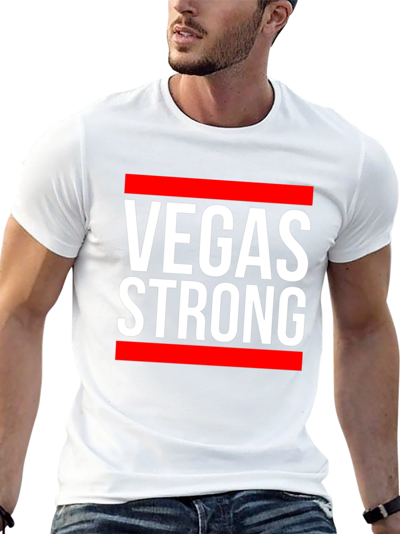 Vegas Strong Graphic Tee - Black Cotton T-Shirt