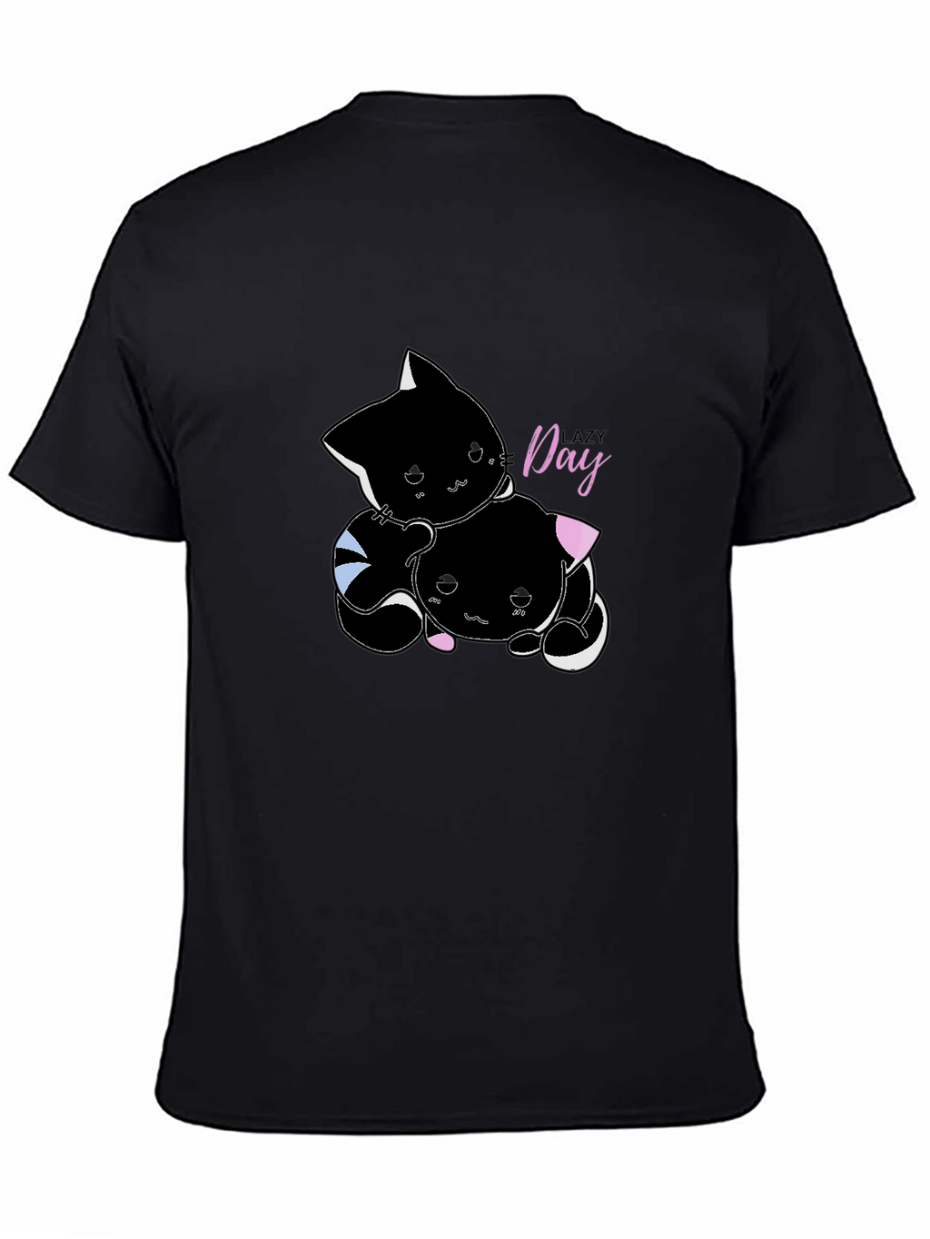 Lazy Day Cat T-Shirt - Comfort Black Tee