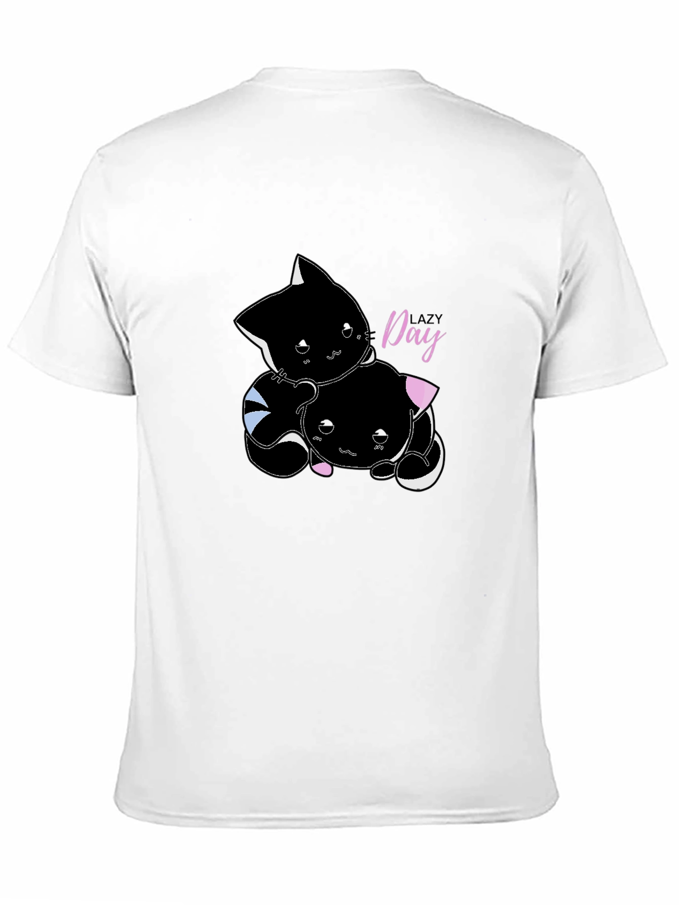 Lazy Day Cat T-Shirt - Comfort Black Tee