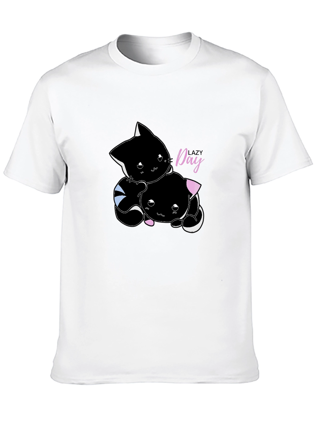 Lazy Day Cat T-Shirt - Comfort Black Tee
