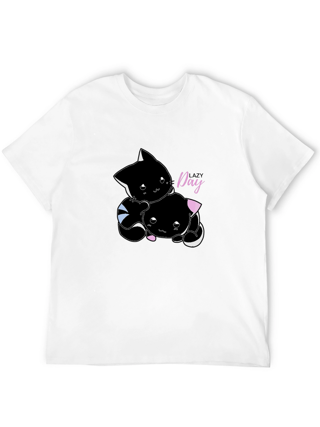 Lazy Day Cat T-Shirt - Comfort Black Tee