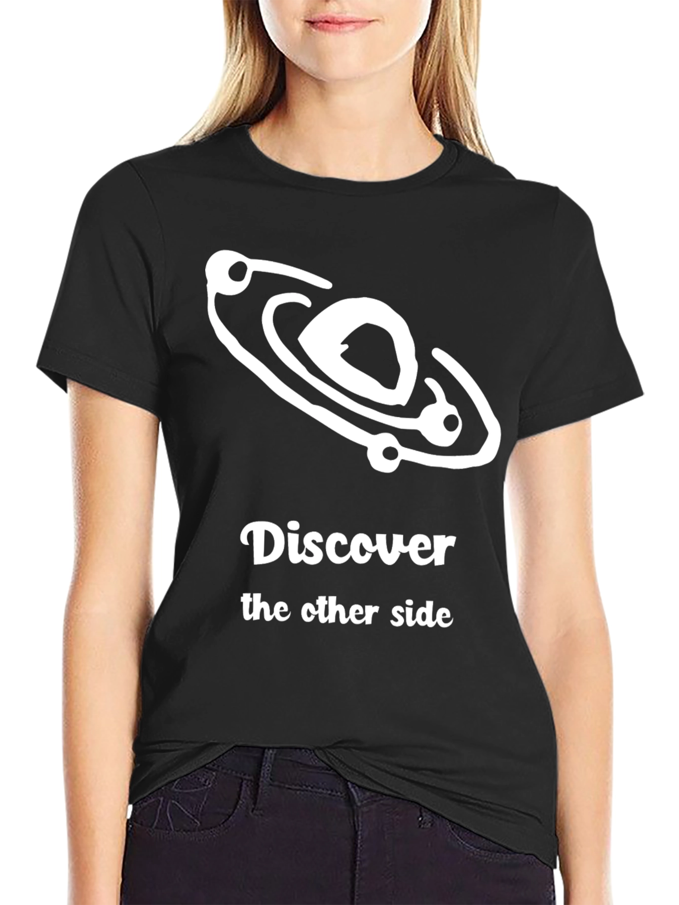 Discover Graphic Tee - Black Cotton T-Shirt
