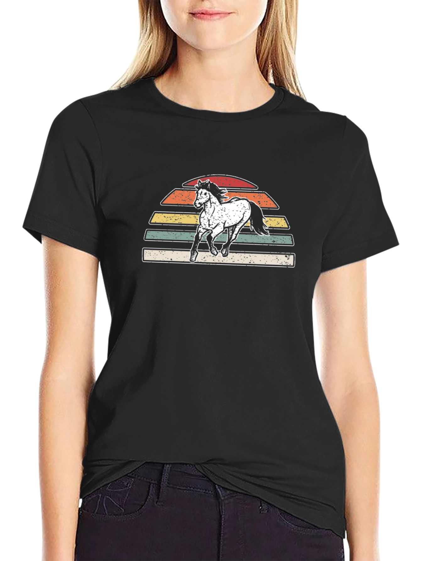Retro Horse Sunset T-Shirt - Vintage Style Graphic Tee
