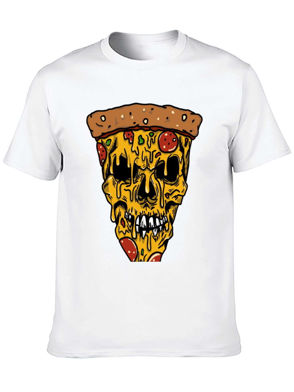 Pizza Skull Graphic Tee - Edgy Style