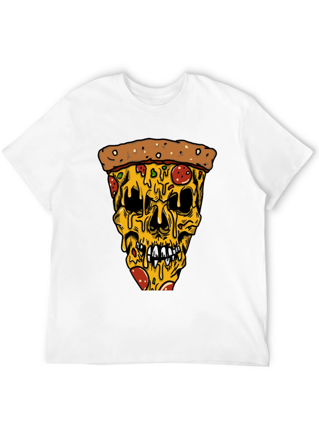 Pizza Skull Graphic Tee - Edgy Style