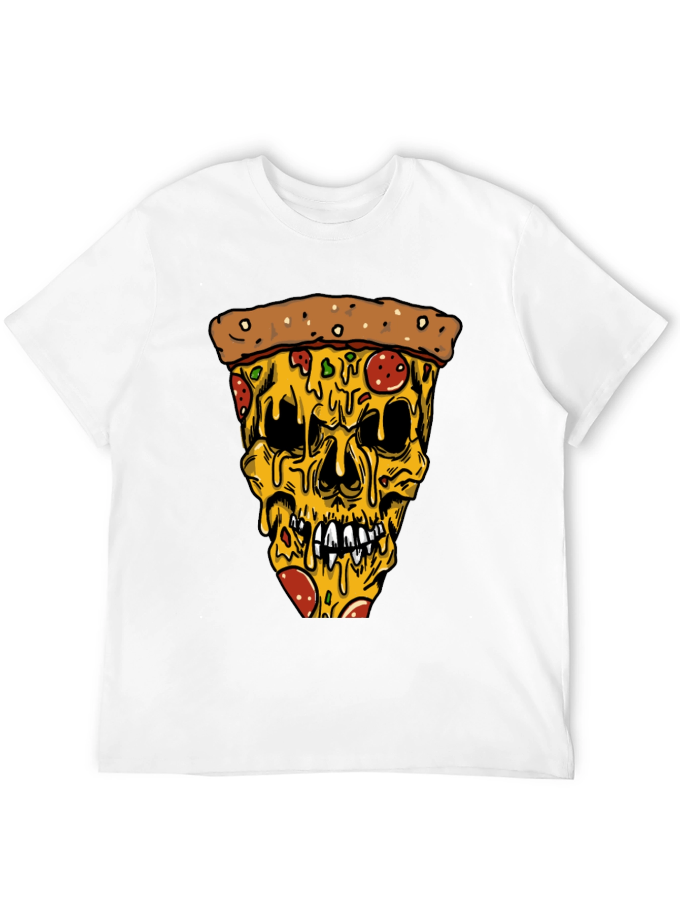 Pizza Skull Graphic Tee - Edgy Style