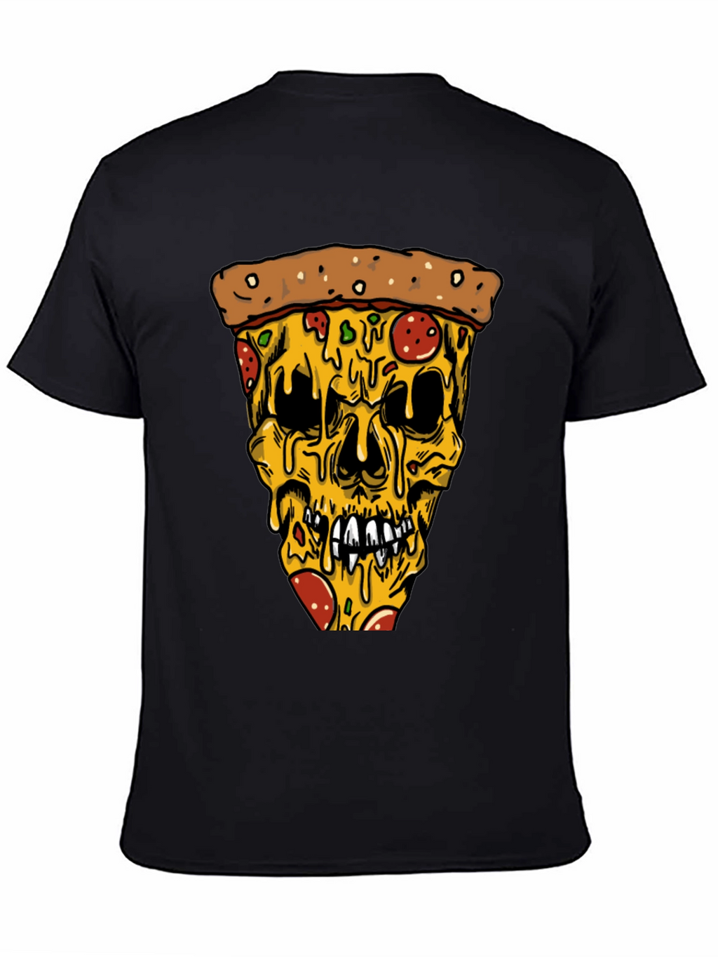 Pizza Skull Graphic Tee - Edgy Style