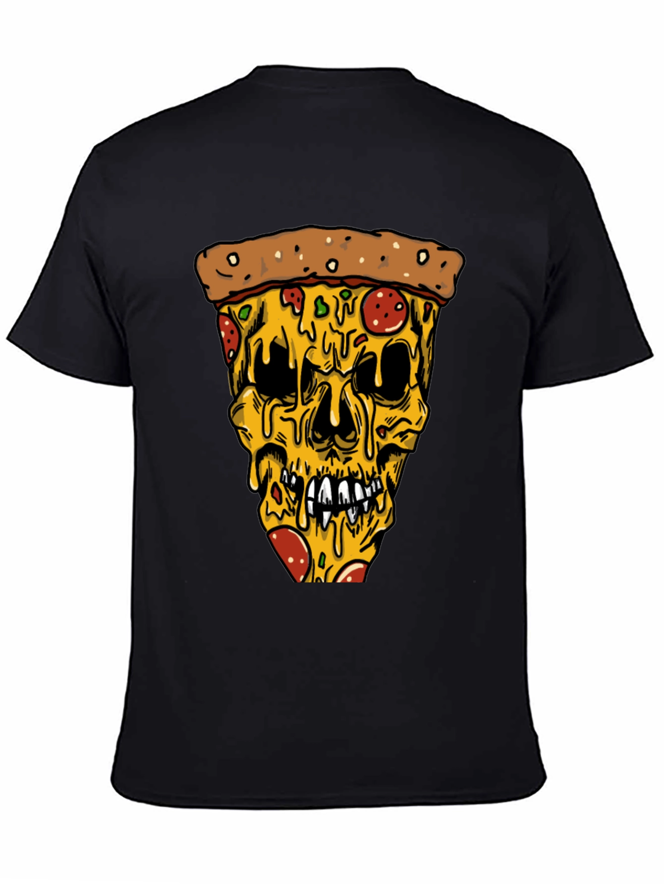Pizza Skull Graphic Tee - Edgy Style