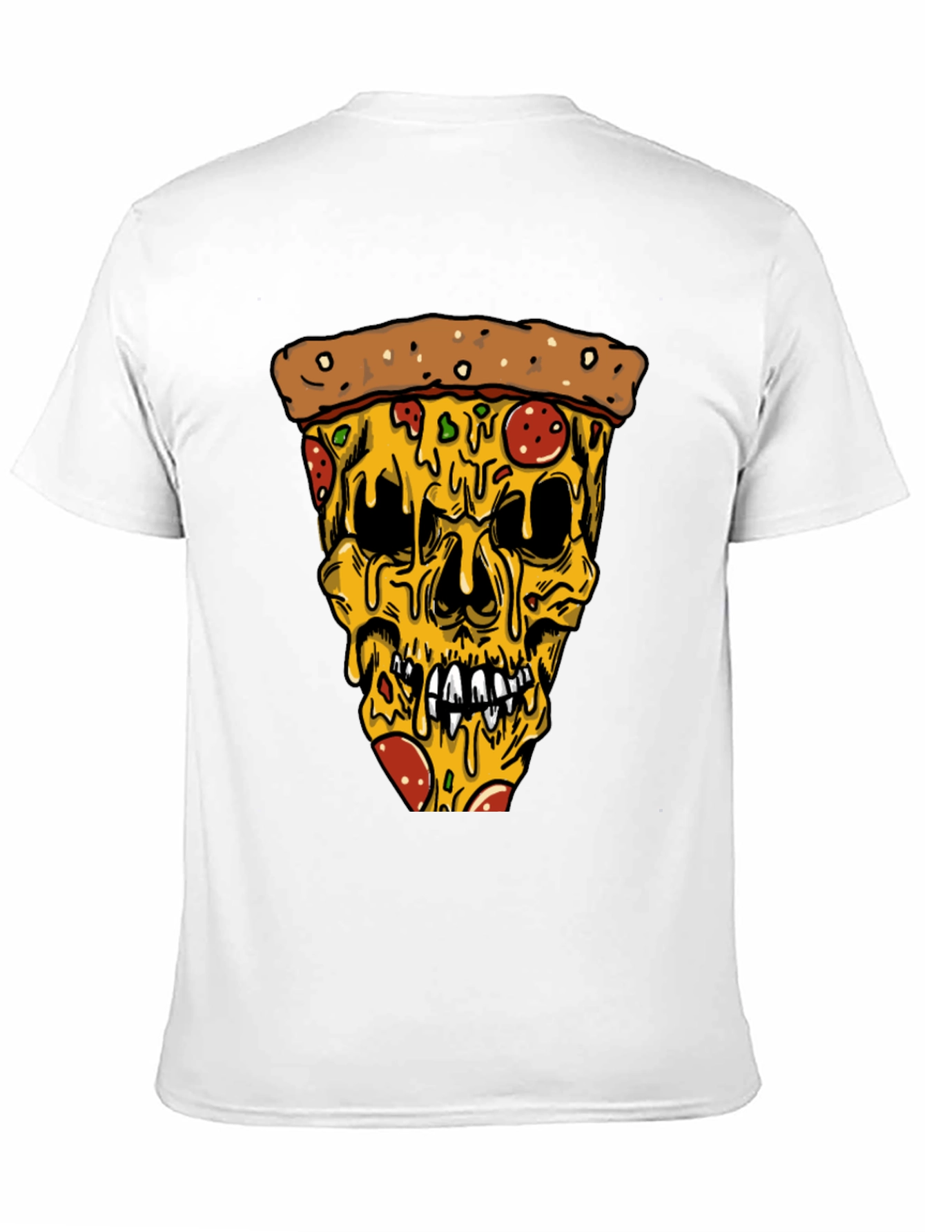 Pizza Skull Graphic Tee - Edgy Style