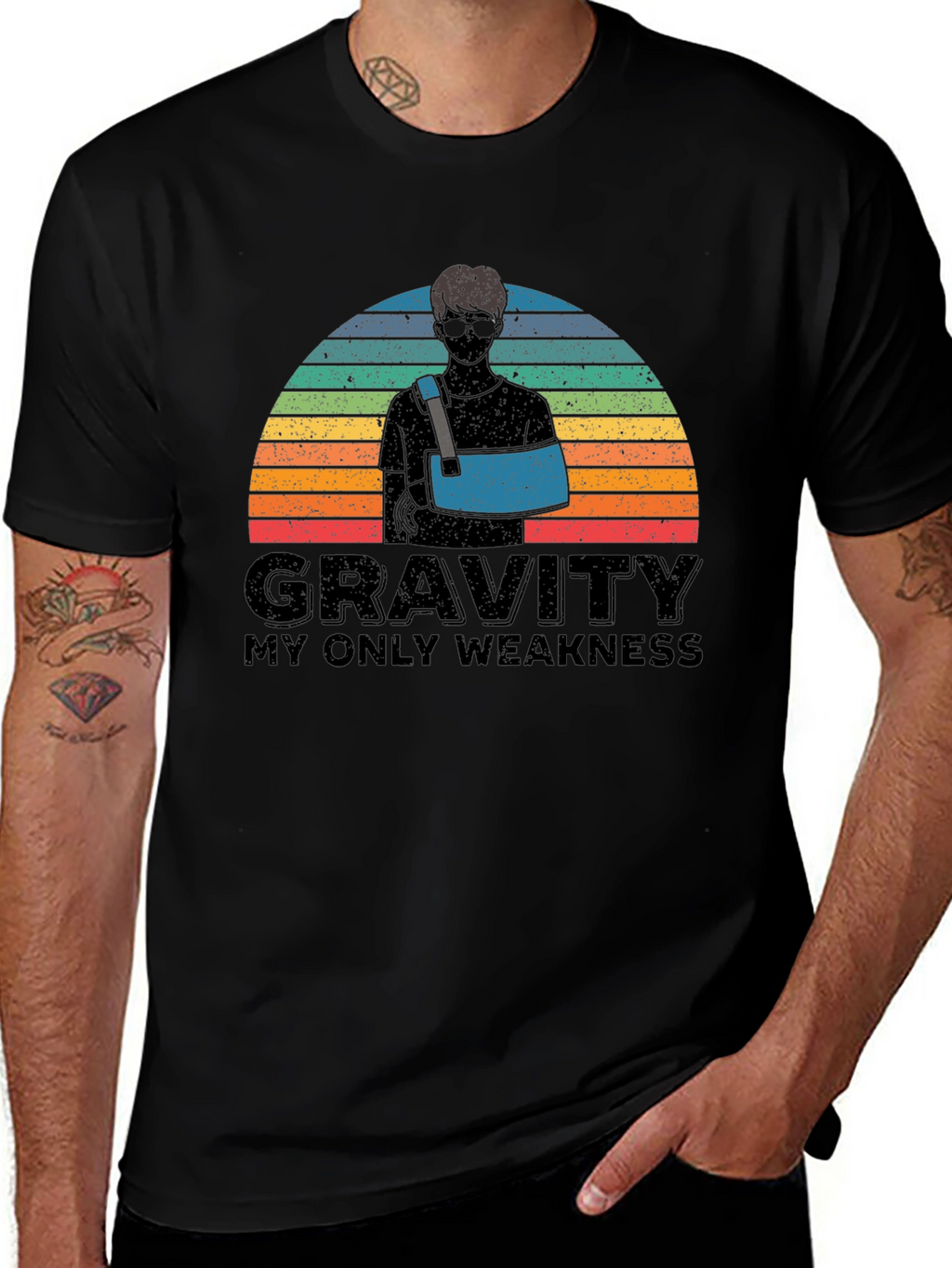 Gravity Weakness Arm Sling Graphic Tee