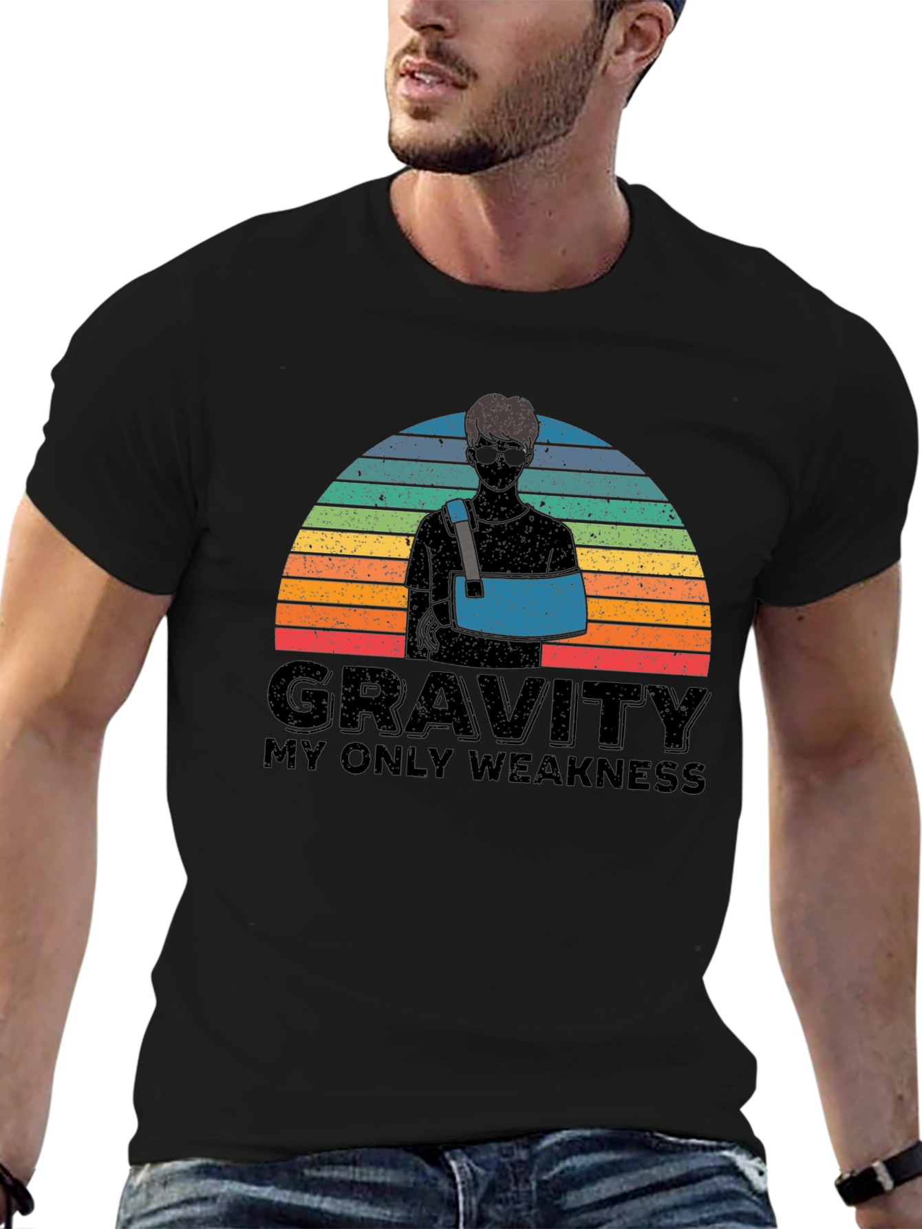 Gravity Weakness Arm Sling Graphic Tee