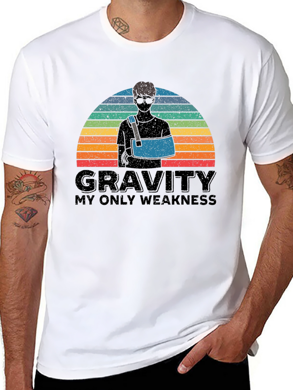 Gravity Weakness Arm Sling Graphic Tee