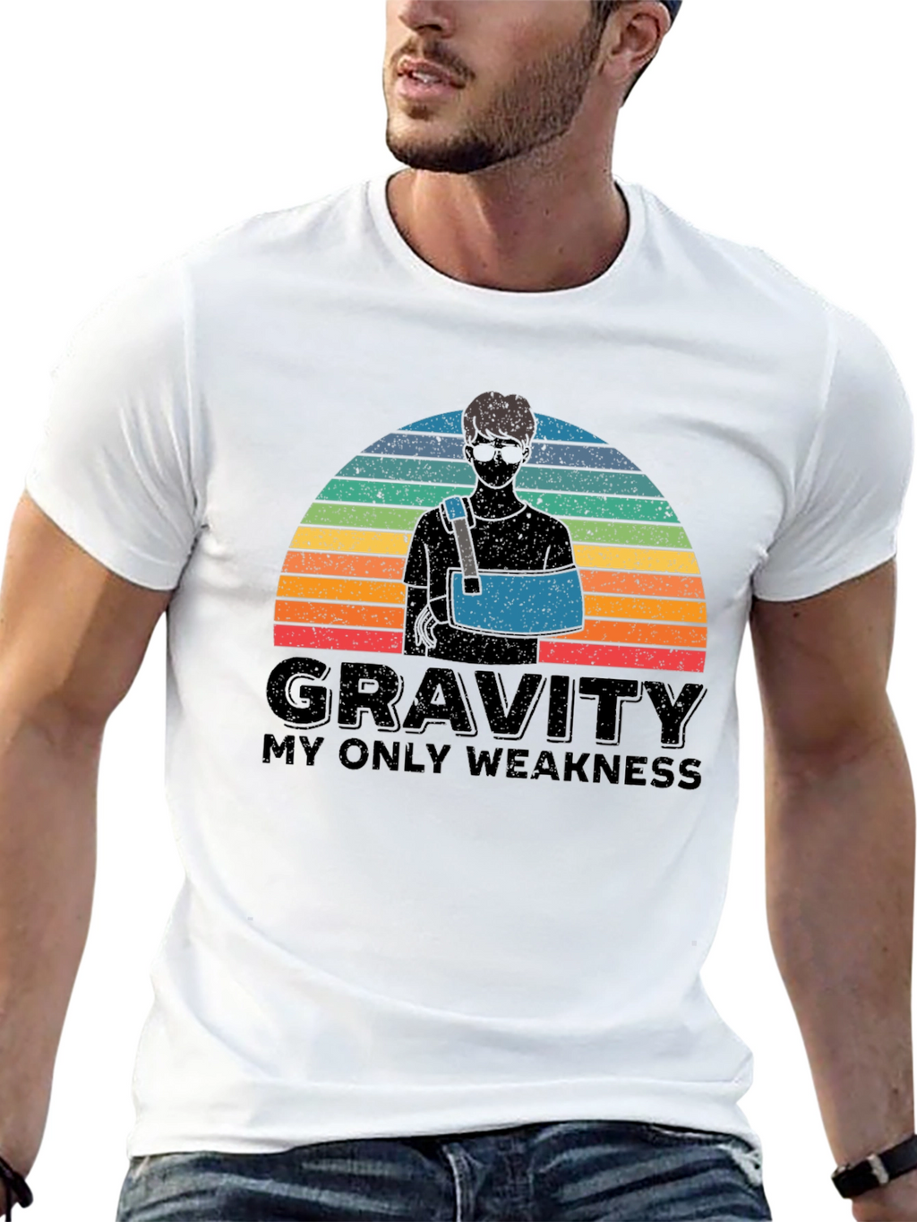 Gravity Weakness Arm Sling Graphic Tee