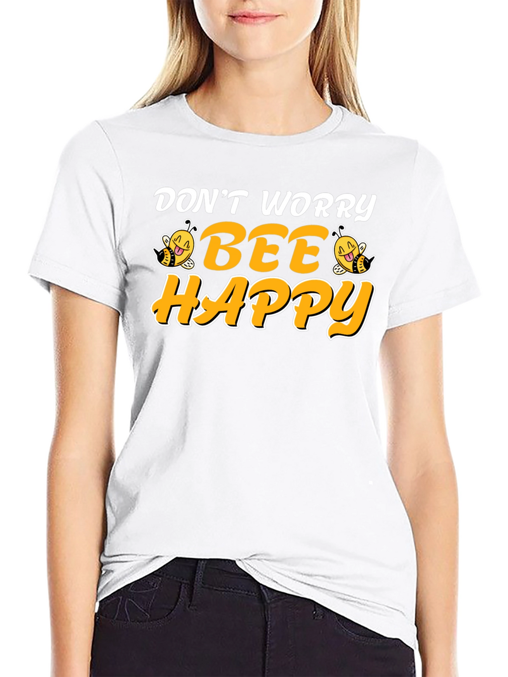 Dont Worry Bee Happy Black T-Shirt