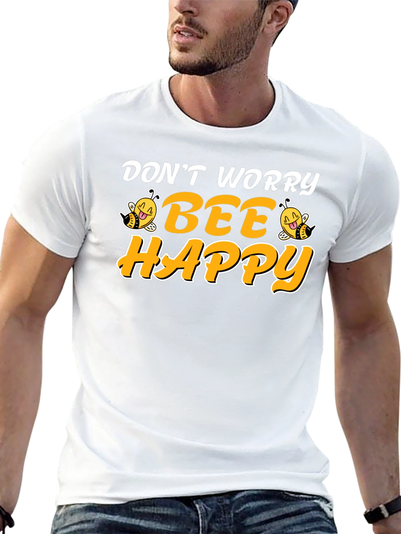 Dont Worry Bee Happy Black T-Shirt