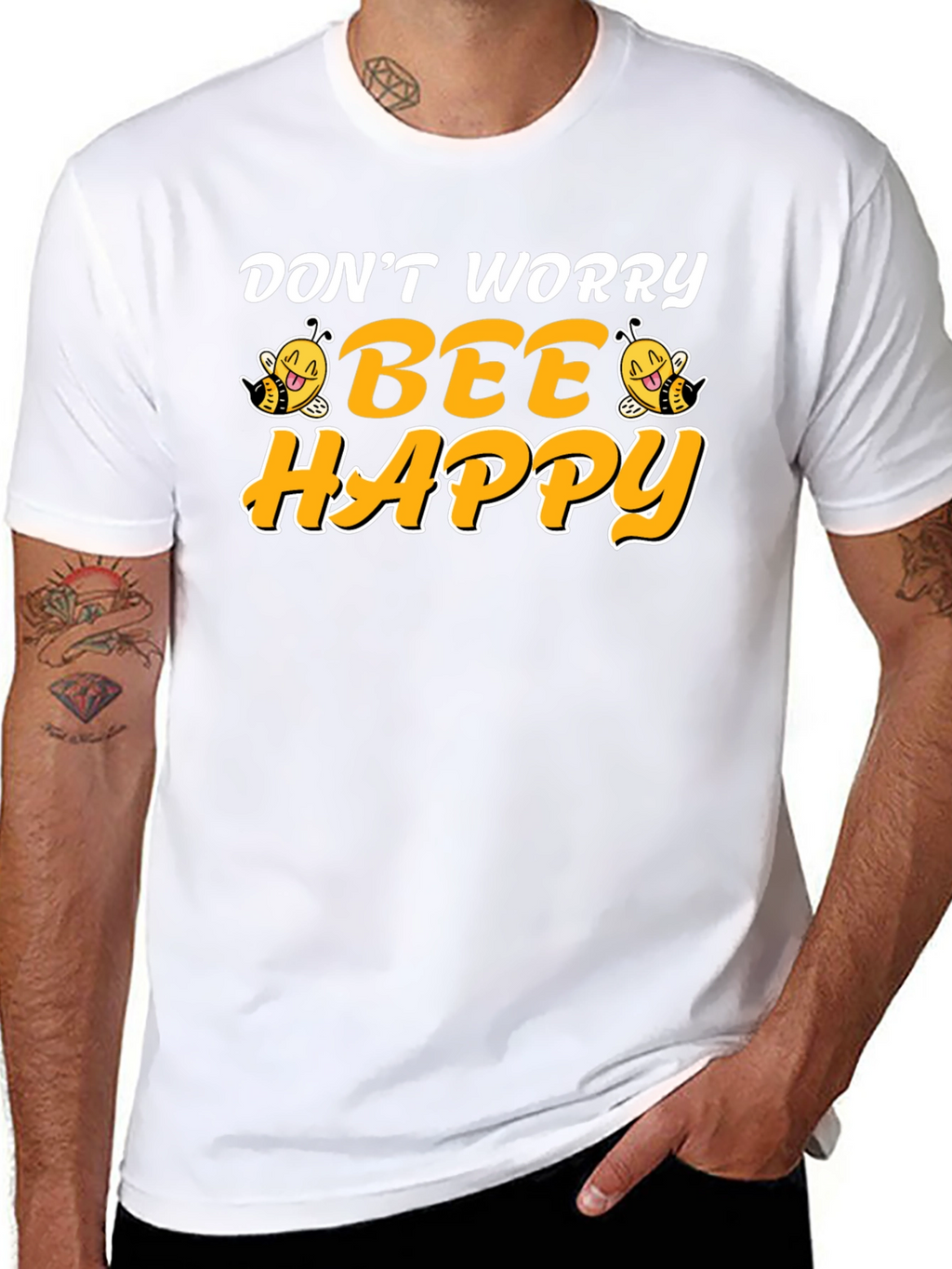 Dont Worry Bee Happy Black T-Shirt