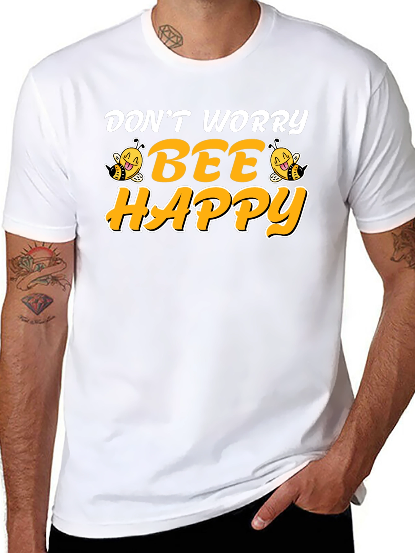 Dont Worry Bee Happy Black T-Shirt