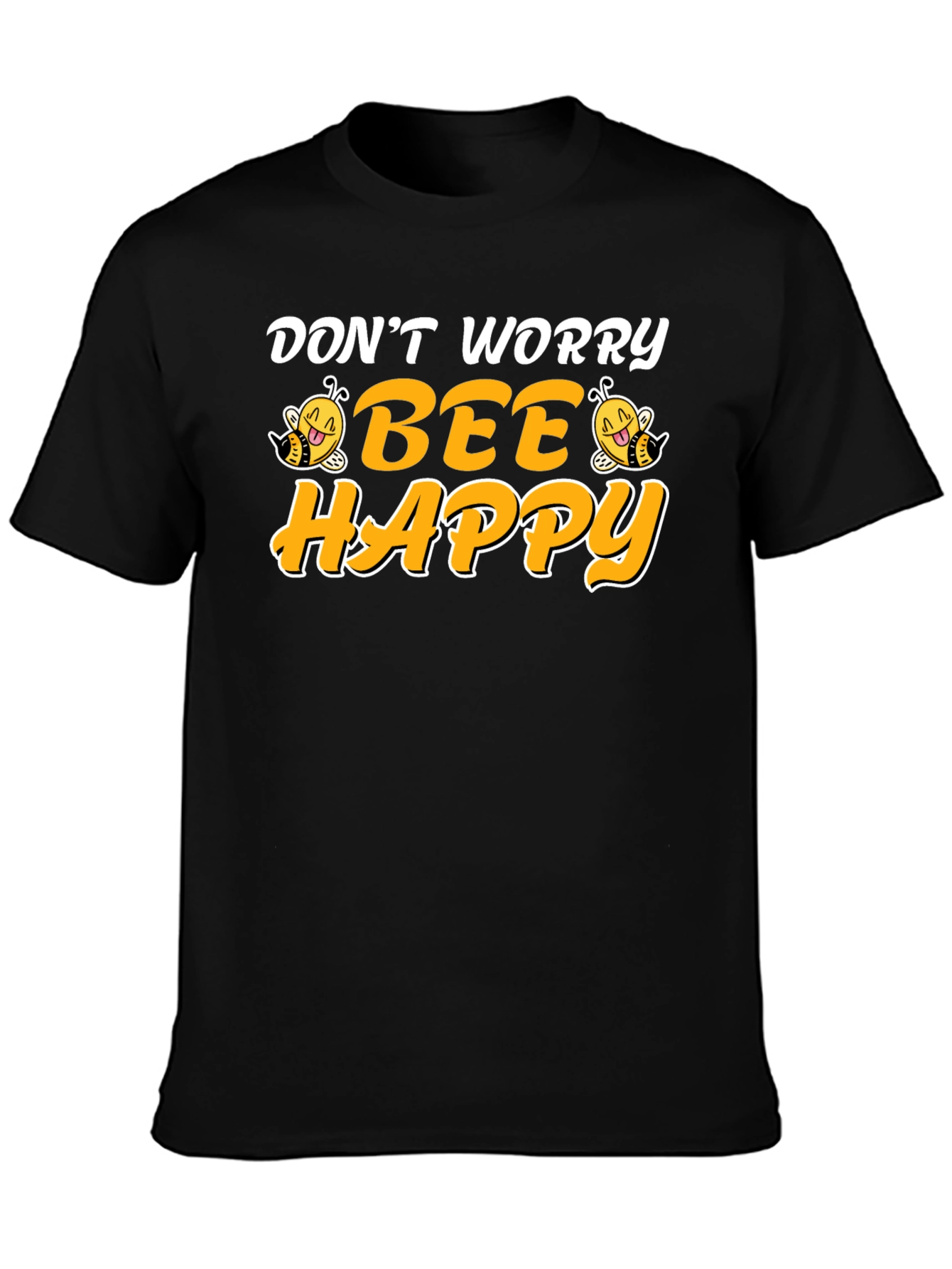 Dont Worry Bee Happy Black T-Shirt