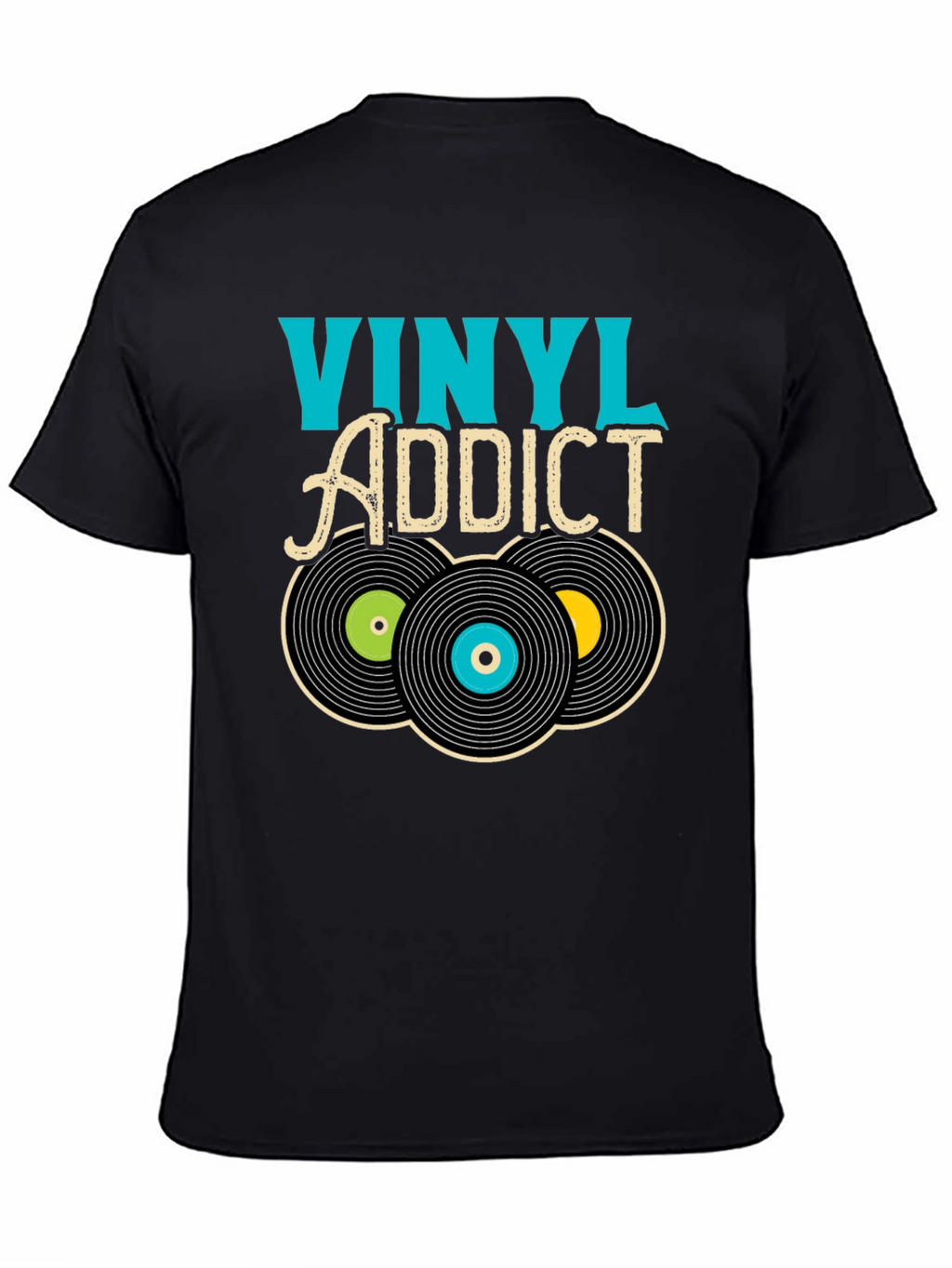 Vinyl Addict Graphic T-Shirt - Retro Music Lover Tee