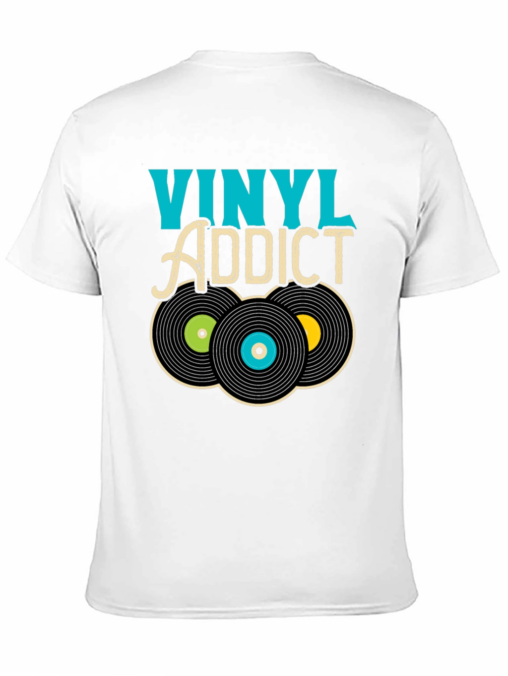 Vinyl Addict Graphic T-Shirt - Retro Music Lover Tee