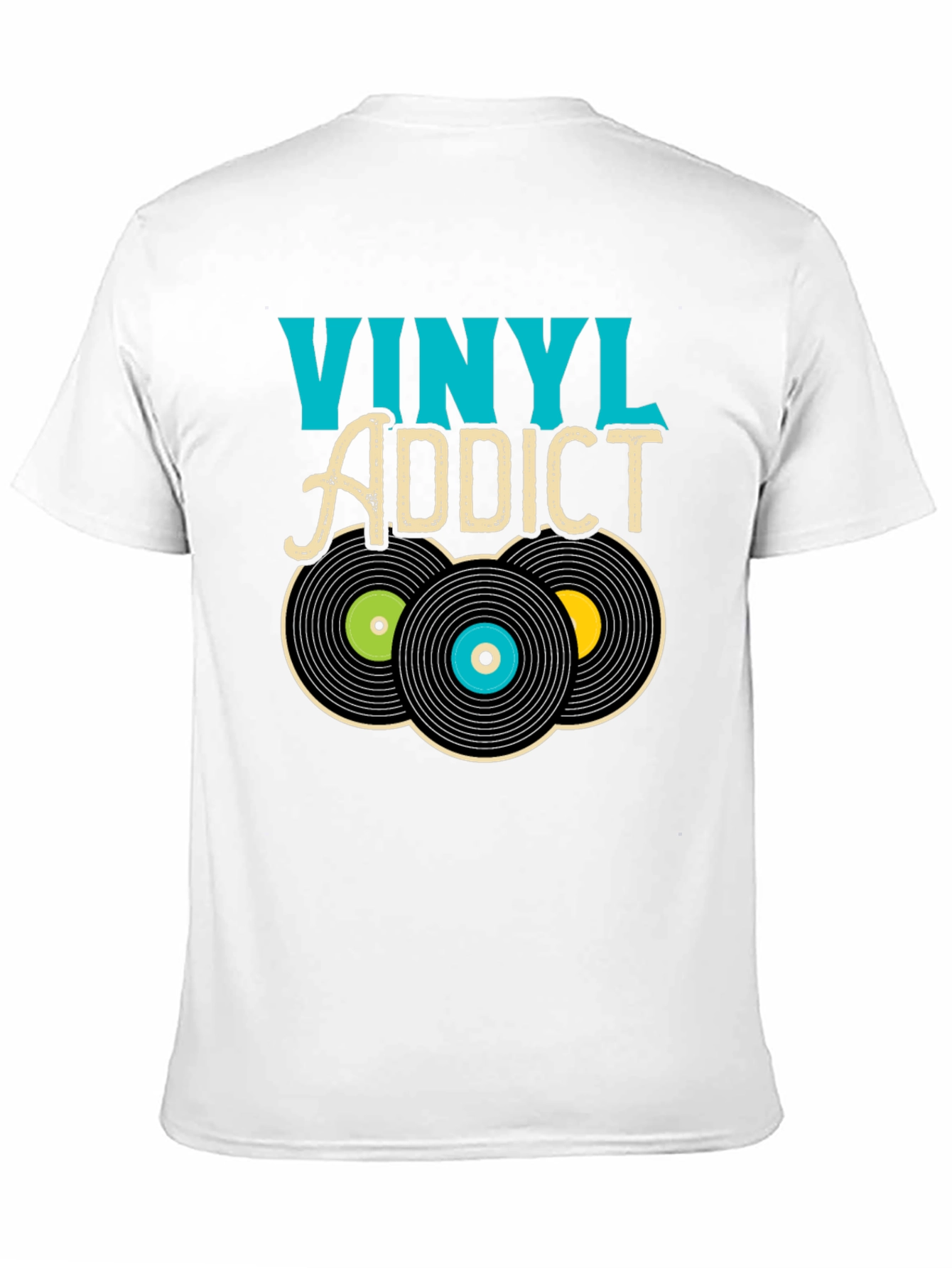 Vinyl Addict Graphic T-Shirt - Retro Music Lover Tee