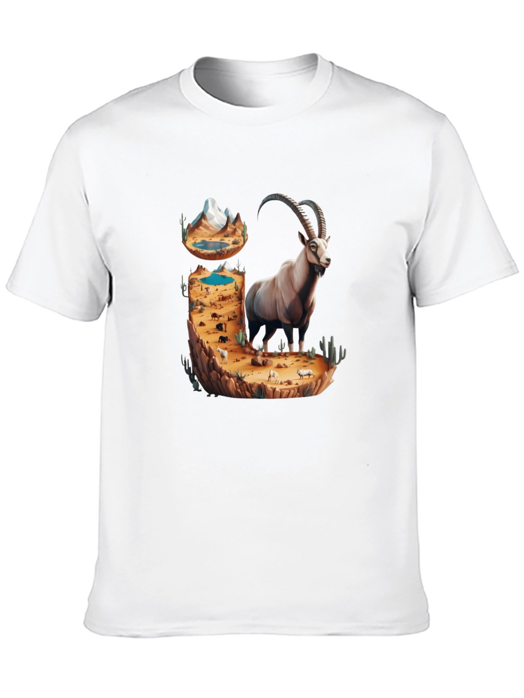 Desert Ibex Graphic Tee - Nature Inspired Design