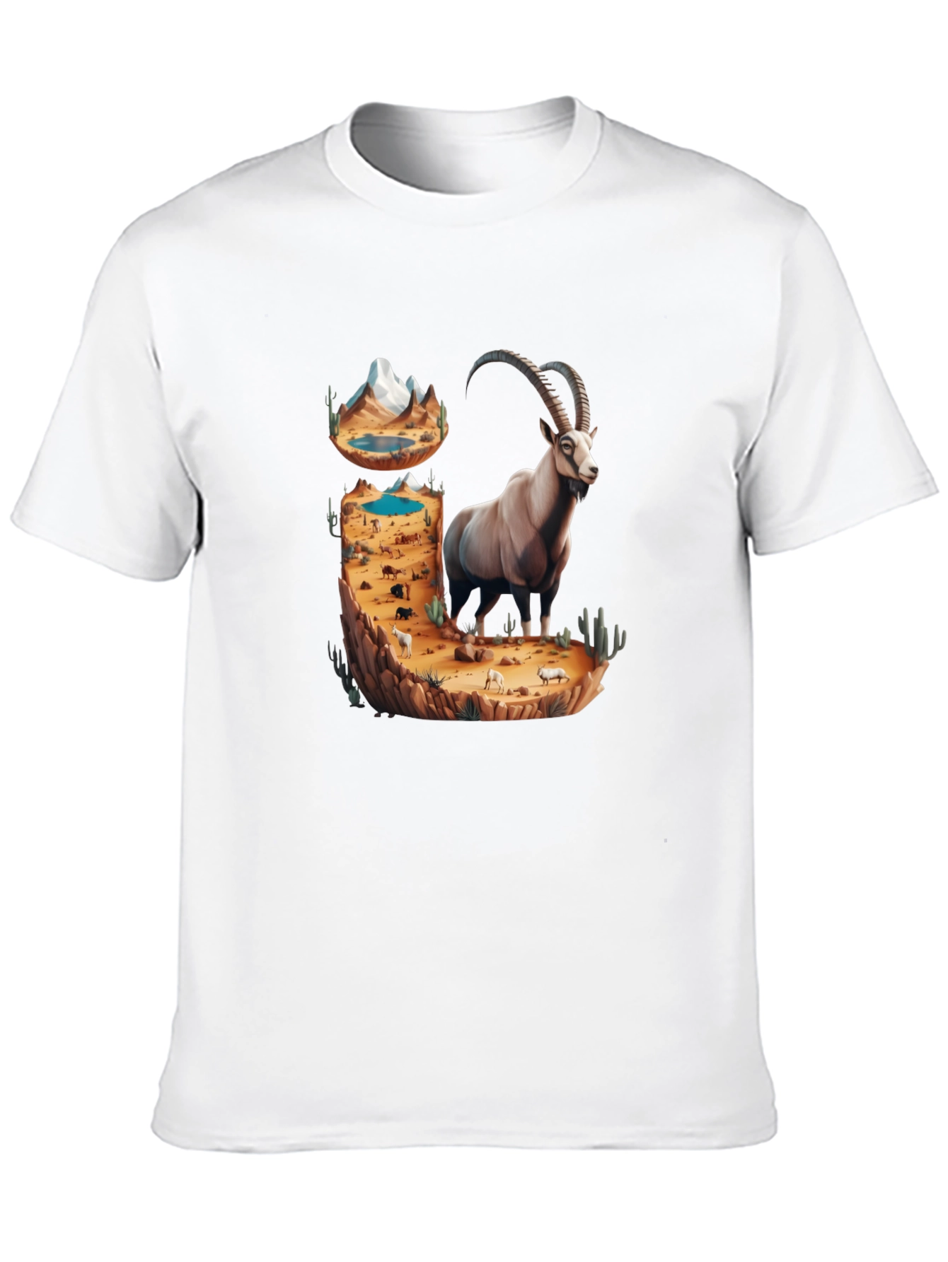 Desert Ibex Graphic Tee - Nature Inspired Design