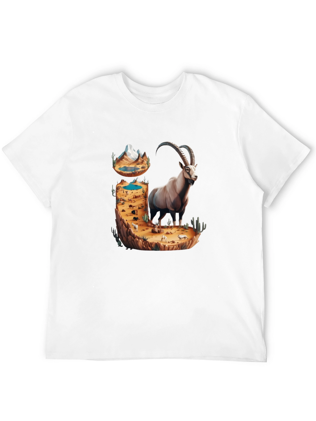 Desert Ibex Graphic Tee - Nature Inspired Design